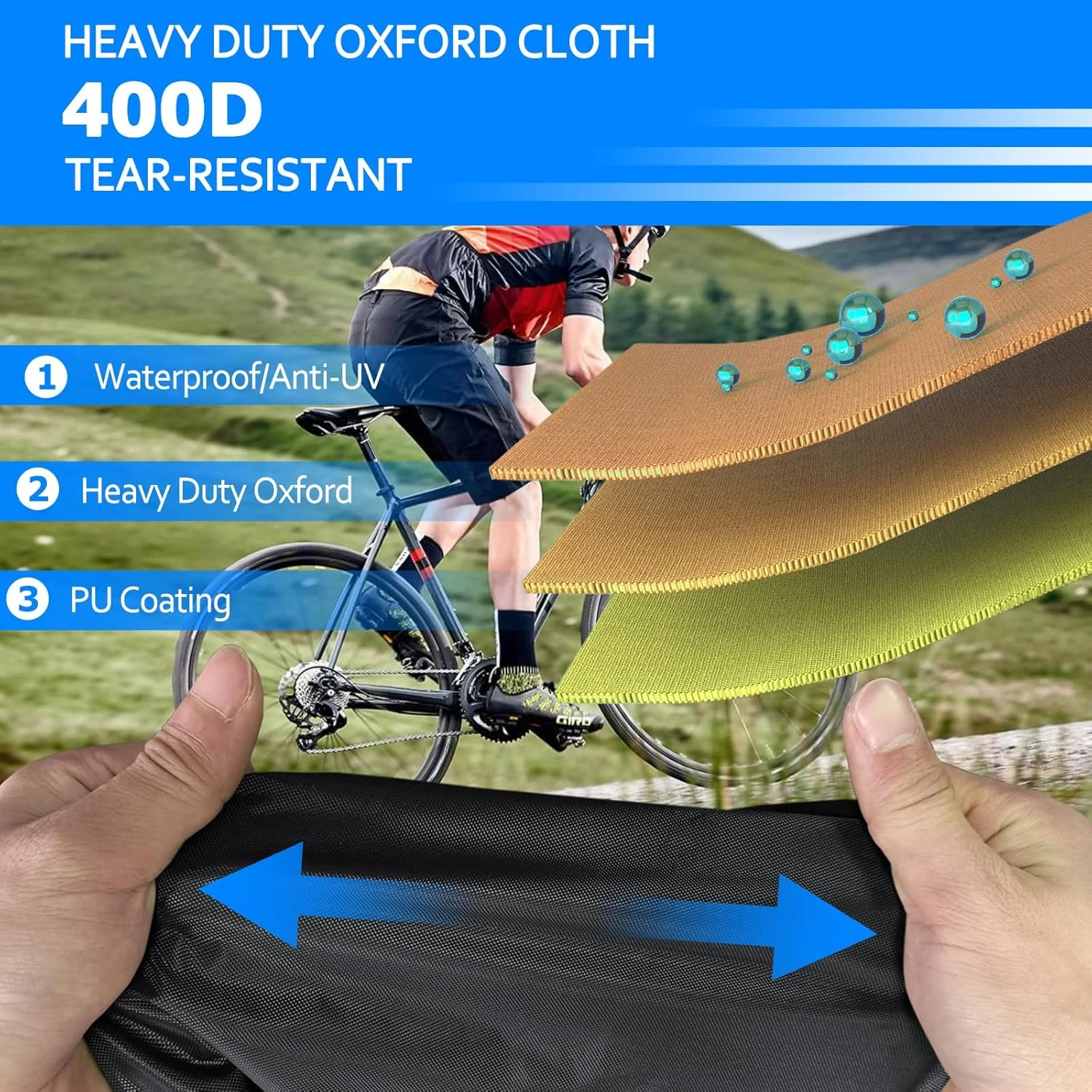 روکش دوچرخه STARTWO برای حمل و نقل روی باربند، روکش ضد آب دوچرخه برای نگهداری در فضای باز، مناسب برای حمل 1 دوچرخه در قسمت عقب خودرو، دارای دو بند الاستیک و پنجره پلاک، چراغ های عقب قابل مشاهده