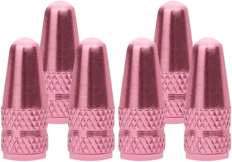 سنزیل، 6 عدد درپوش گرد و غبار فرانسوی آلیاژ آلومینیوم برای والف تایر دوچرخه (صورتی)