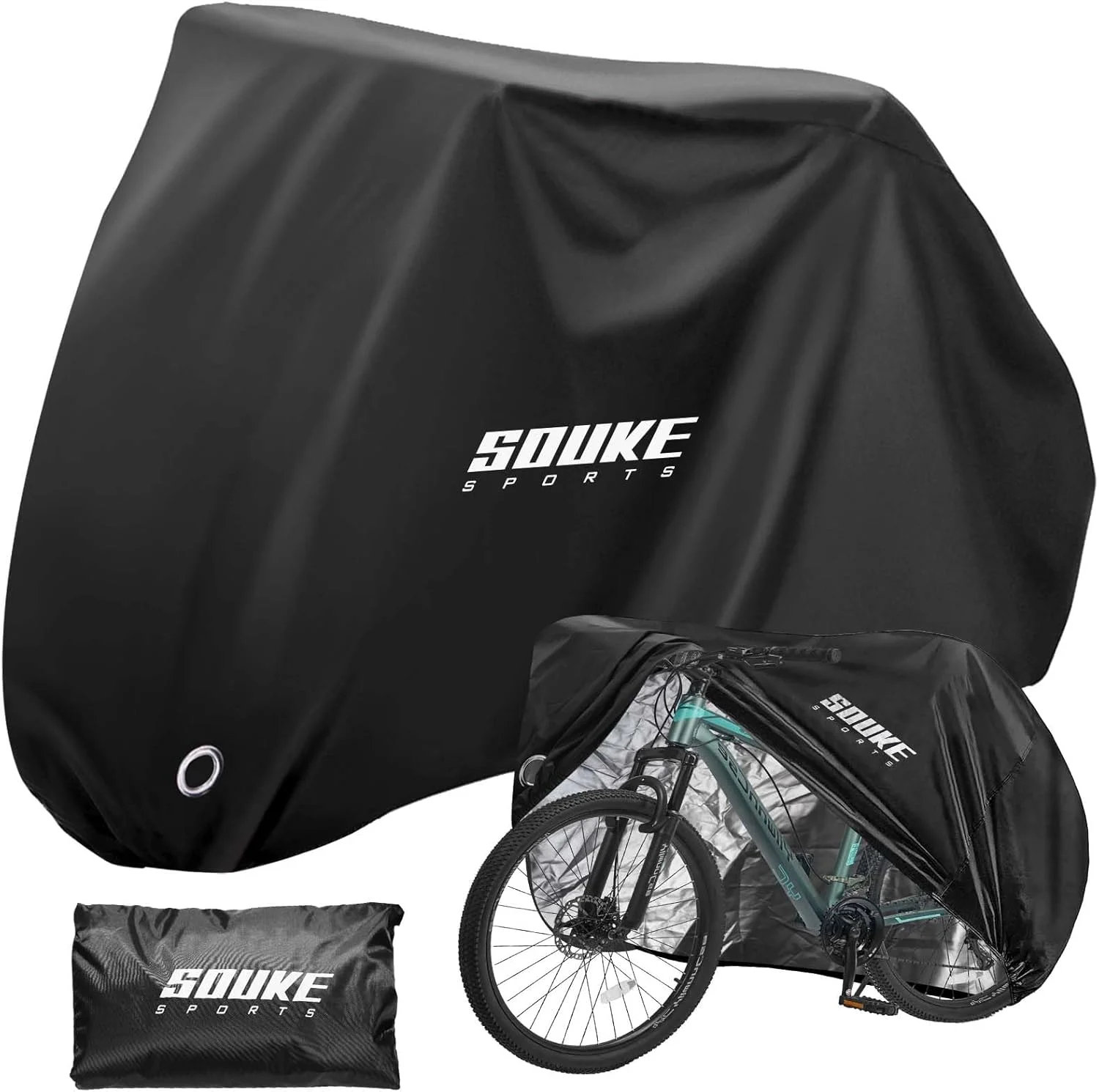 روکش دوچرخه سوک اسپرتس برای نگهداری در فضای باز، ضد آب با سوراخ قفل، چادر دوچرخه ضد باران، آفتاب، اشعه ماوراء بنفش، گرد و غبار و باد برای دوچرخه های کوهستانی، جاده ای و برقی، 180x60x90 سانتی متر