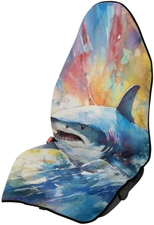روکش صندلی خودرو با طرح کوسه دریایی کارتونی، نقاشی رنگ روغن حیوانات اقیانوسی رنگارنگ برای تمرینات ورزشی، دویدن، شنا، ساحل و پیاده روی، نصب آسان برای خودرو، کامیون، SUV روکش صندلی خودرو با طرح کوسه دریایی کارتونی، نقاشی رنگ روغن حیوانات اقیانوسی رنگارنگ برای تمرینات ورزشی، دویدن، شنا، ساحل و پیاده روی، نصب آسان برای خودرو، کامیون، SUV