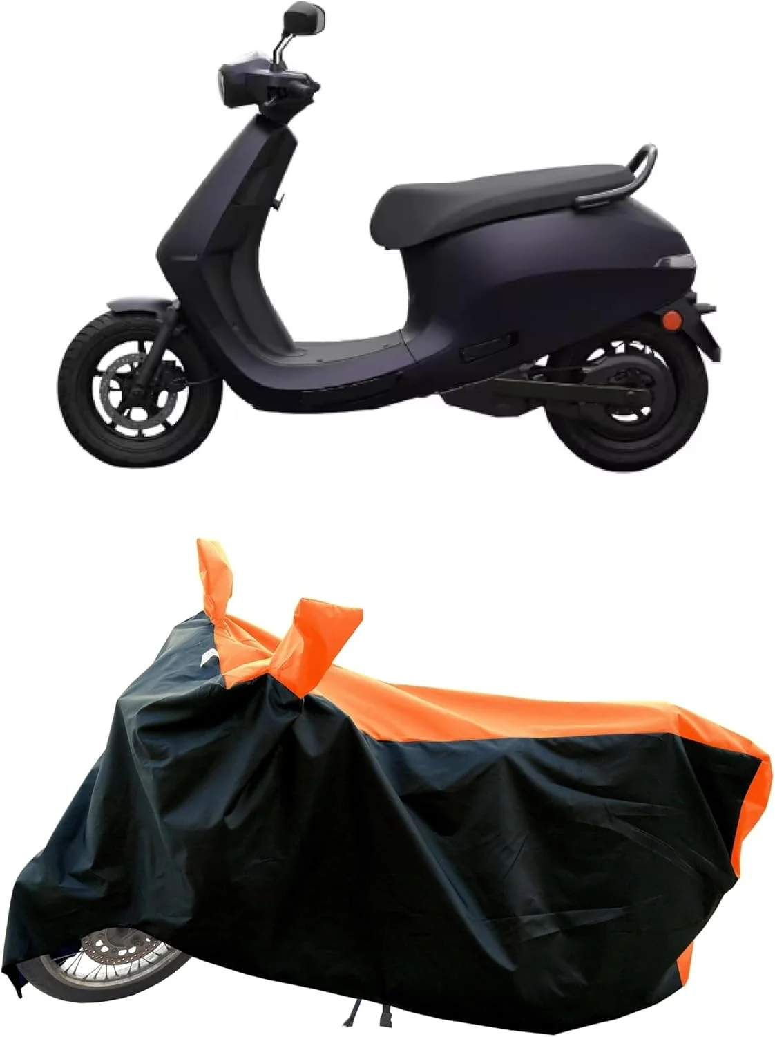 روکش موتورسیکلت مناسب تمام فصول برای Ola S1 Pro Gen 2، مقاوم در برابر آب و گرد و غبار، پارچه ممتاز 190T، نوار نارنجی