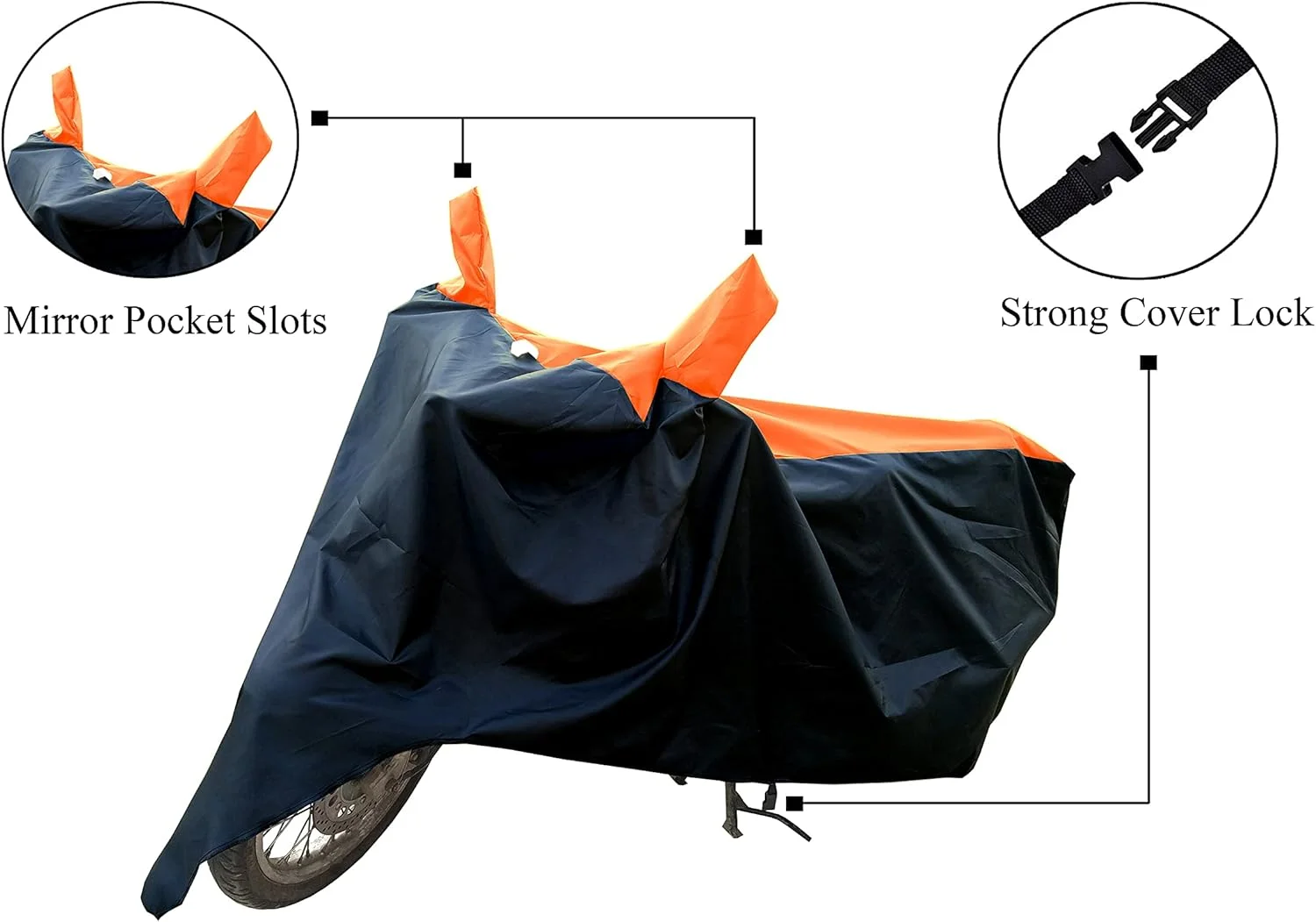 روکش موتورسیکلت مناسب تمام فصول برای Ola S1 Pro Gen 2، مقاوم در برابر آب و گرد و غبار، پارچه ممتاز 190T، نوار نارنجی روکش موتورسیکلت مناسب تمام فصول برای Ola S1 Pro Gen 2، مقاوم در برابر آب و گرد و غبار، پارچه ممتاز 190T، نوار نارنجی
