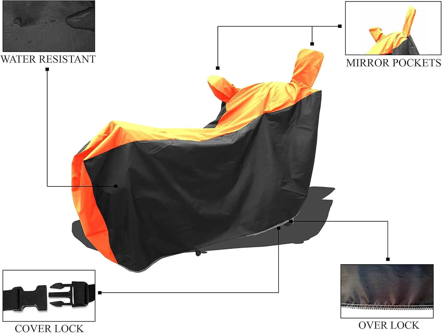 روکش موتورسیکلت - روکش موتور سیکلت برای هارلی دیویدسون X440، روکش جدید موتور سیکلت با پارچه مقاوم در برابر آب و گرد و غبار 190T ممتاز - نوار نارنجی