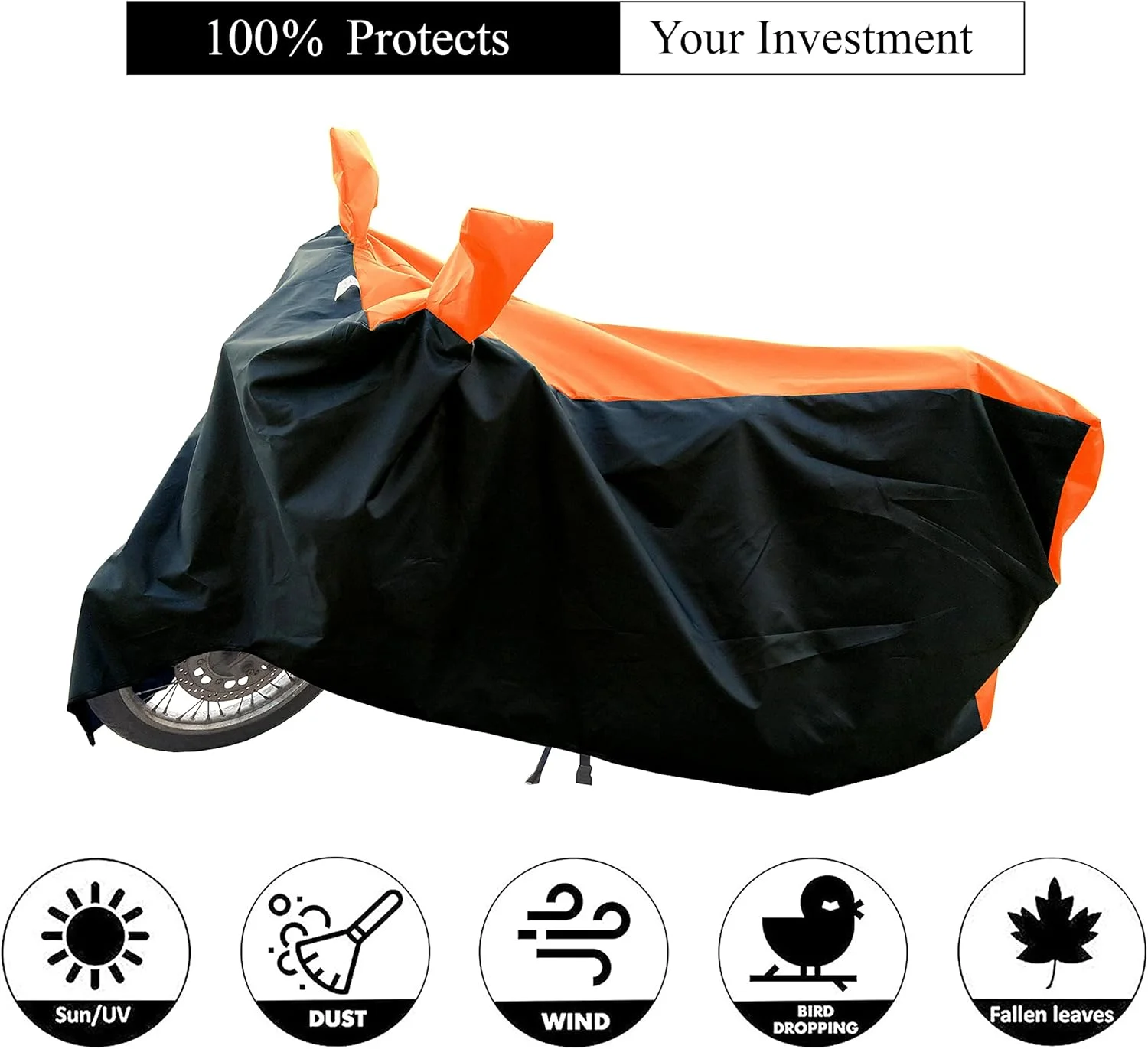 روکش موتورسیکلت مناسب تمام فصول برای Ola S1 Pro Gen 2، مقاوم در برابر آب و گرد و غبار، پارچه ممتاز 190T، نوار نارنجی روکش موتورسیکلت مناسب تمام فصول برای Ola S1 Pro Gen 2، مقاوم در برابر آب و گرد و غبار، پارچه ممتاز 190T، نوار نارنجی