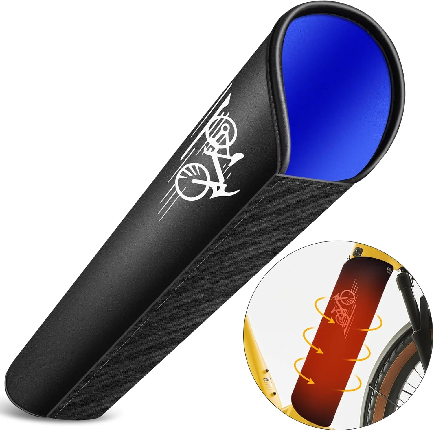 روکش محافظ باتری دوچرخه برقی، [مناسب دور فریم 28-45 سانتی متر]، روکش محافظ حرارتی برای دوچرخه برقی، محافظت در برابر سرما و کثیفی، محافظ باتری نئوپرن، محافظ باتری