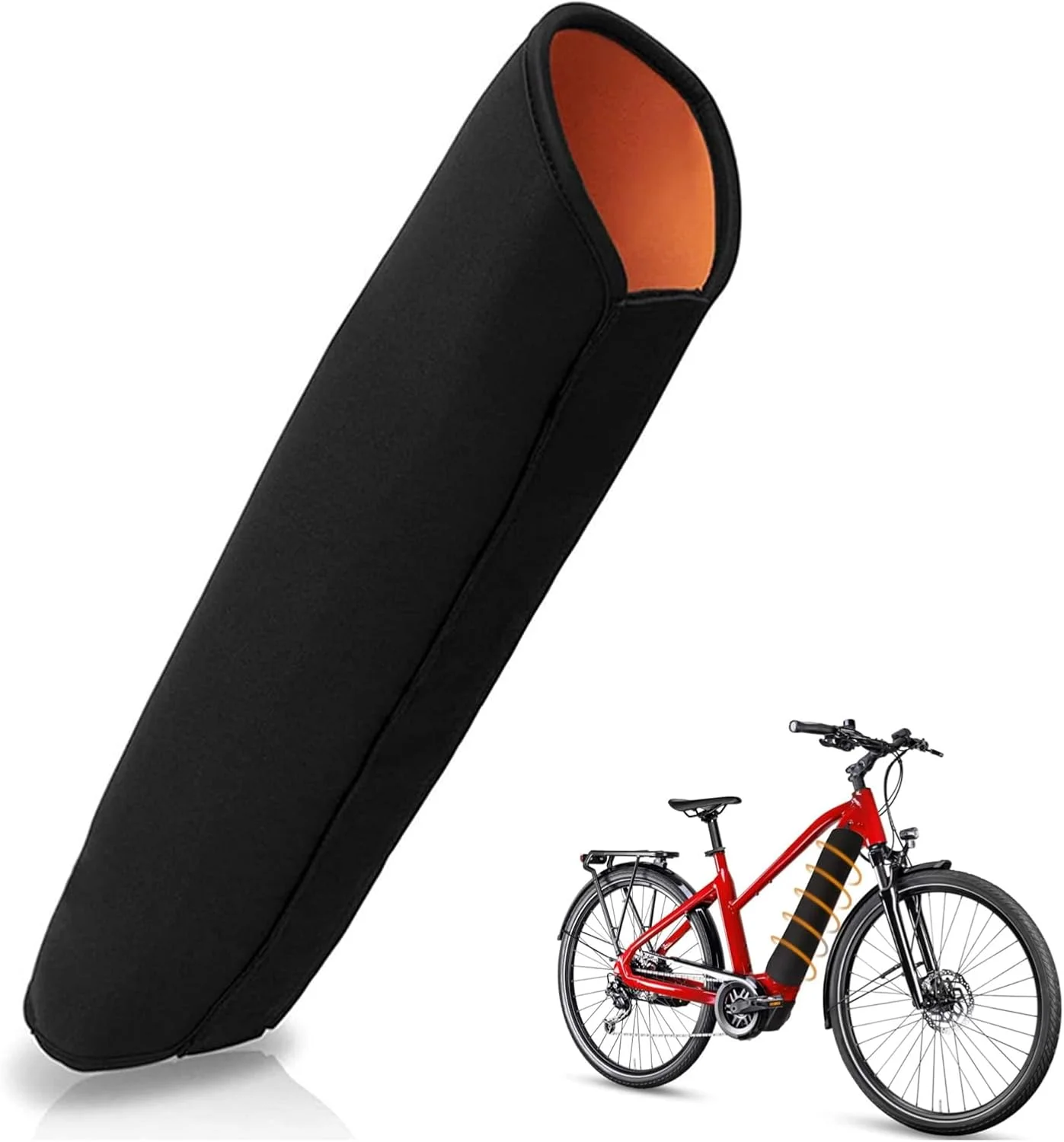 محافظ باتری دوچرخه برقی، محافظت در برابر سرما و آلودگی، محافظت از رنگ با اندازه جهانی، افزایش طول عمر، مناسب برای باتری یکپارچه قاب، دور 28-36 سانتی متر