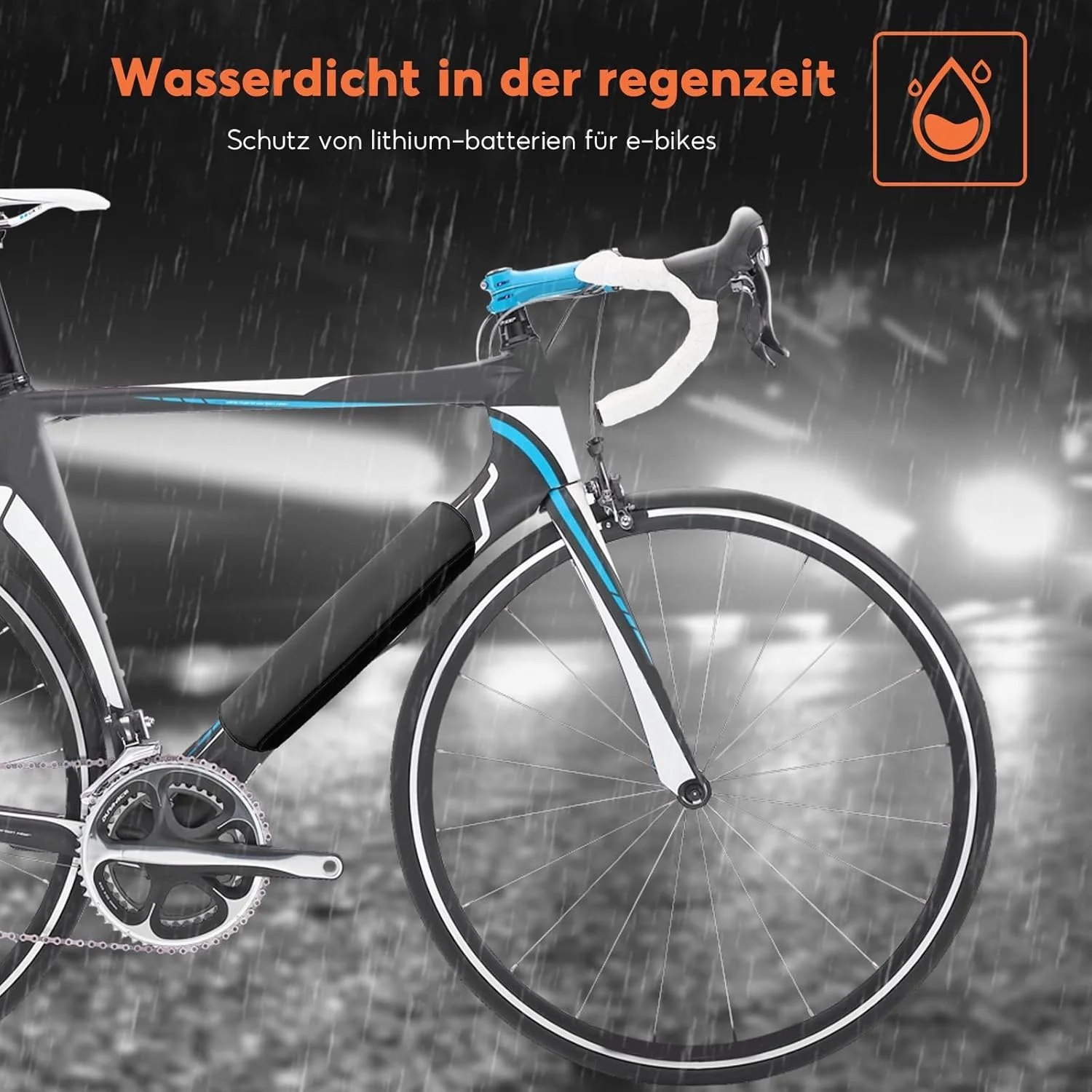 محافظ باتری دوچرخه برقی، محافظت در برابر سرما و آلودگی، محافظت از رنگ با اندازه جهانی، افزایش طول عمر، مناسب برای باتری یکپارچه قاب، دور 28-36 سانتی متر