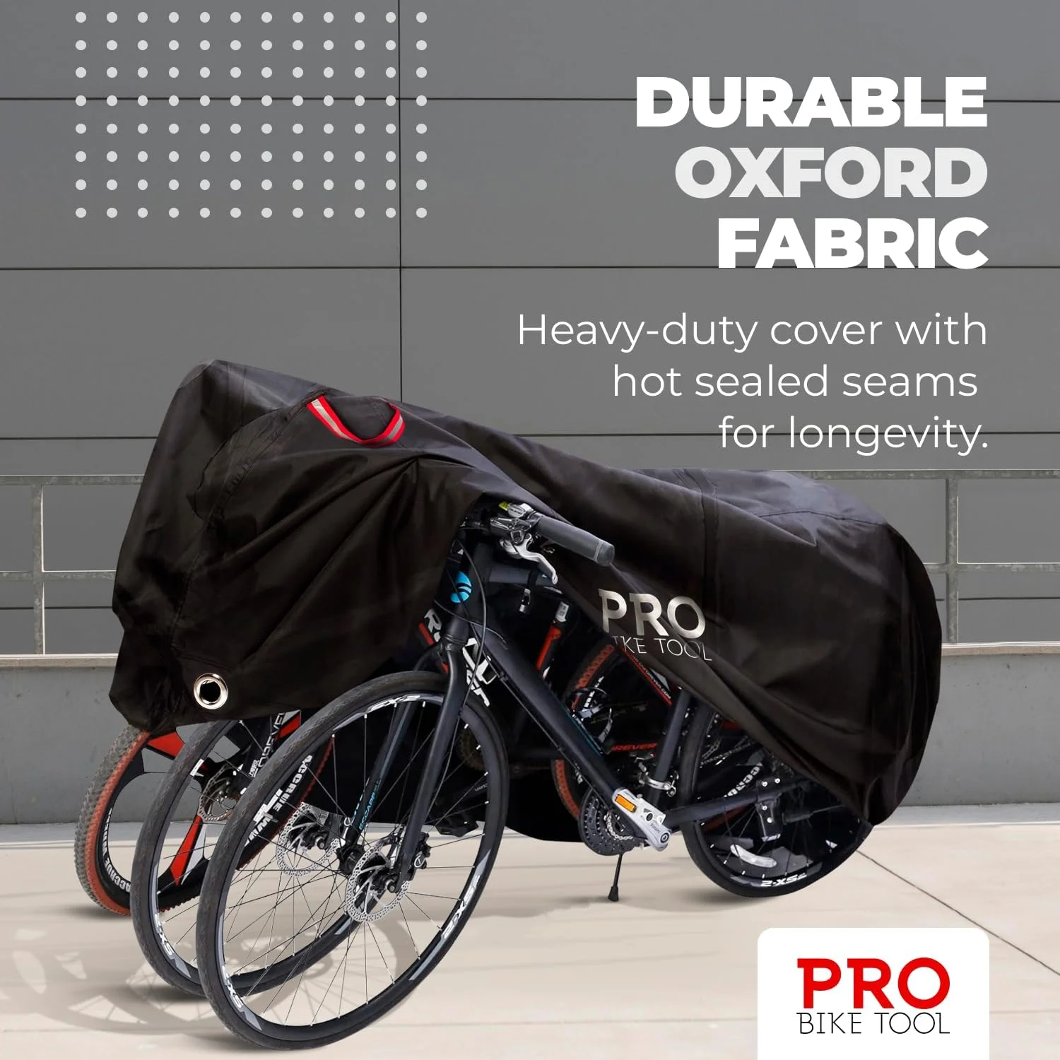روکش دوچرخه پرو بایک تول برای نگهداری دوچرخه در فضای باز - سایز خیلی بزرگ مناسب 3 دوچرخه - جنس مقاوم در برابر پارگی، ضد آب و ضد اشعه ماوراء بنفش - محافظت از دوچرخه کوهستانی و جاده ای، چادر دوچرخه