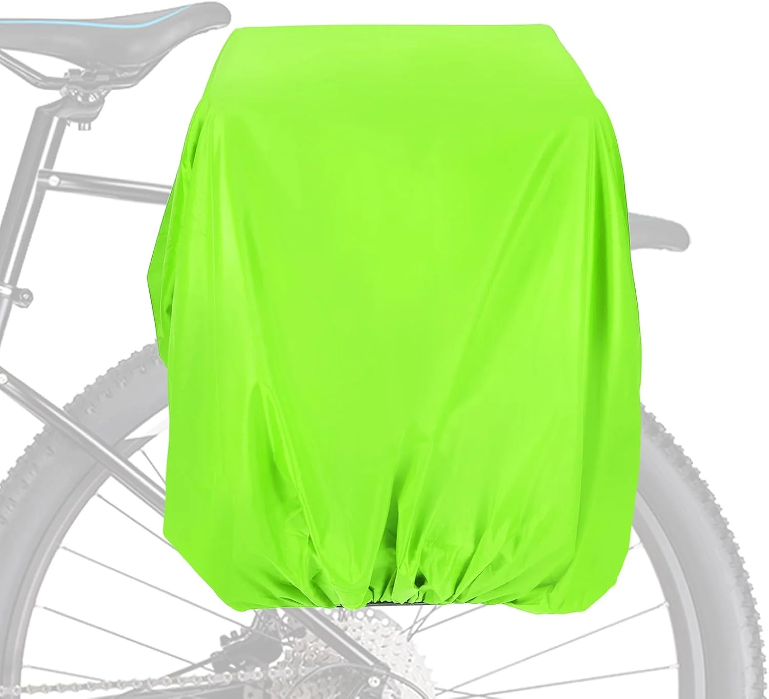 روکش باران چرخ عقب دوچرخه PATIKIL 80L، روکش باران ضد آب صندوق عقب دوچرخه برای دوچرخه های کوهستانی و هیبریدی، سایز M، سبز چمنی