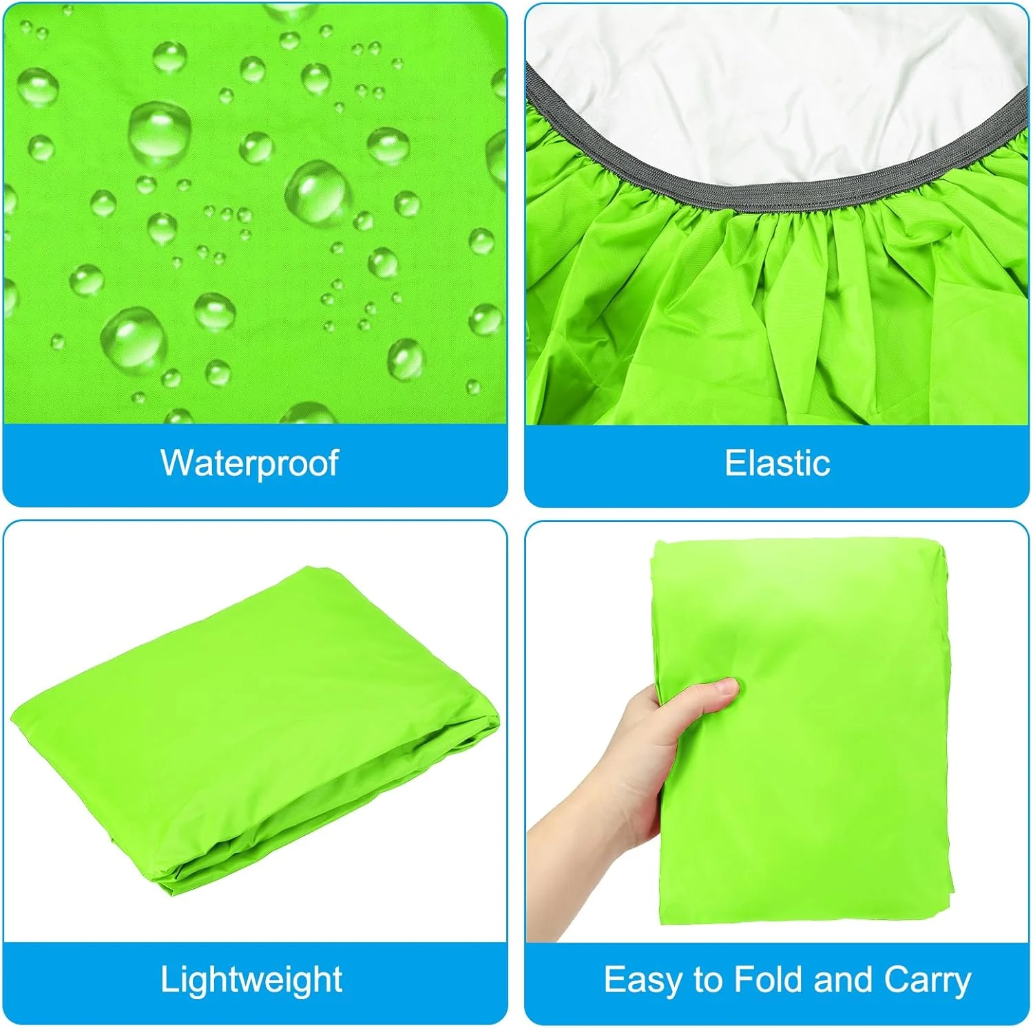 روکش باران چرخ عقب دوچرخه PATIKIL 80L، روکش باران ضد آب صندوق عقب دوچرخه برای دوچرخه های کوهستانی و هیبریدی، سایز M، سبز چمنی