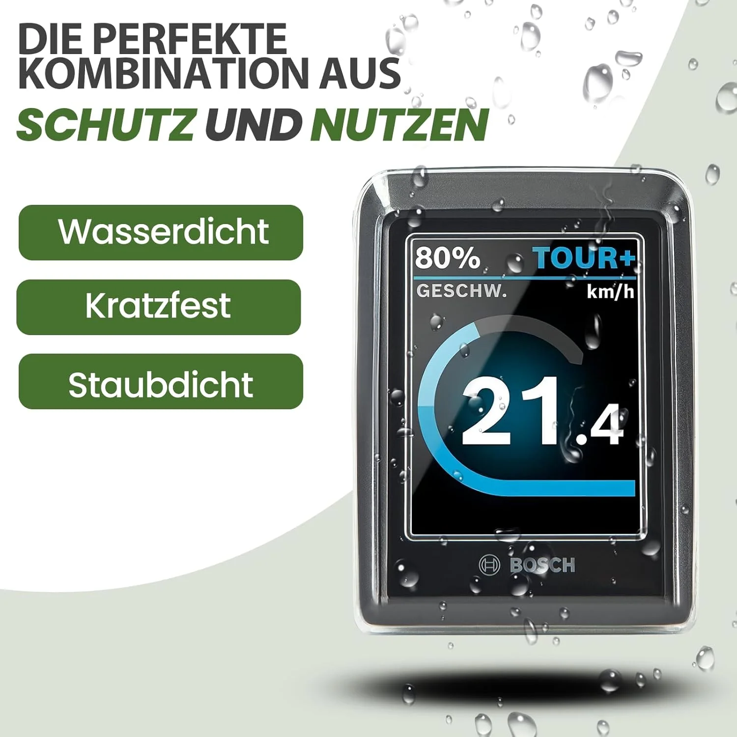 مجموعه محافظ پِتِلو مناسب برای نمایشگر و نگهدارنده نمایشگر Bosch Kiox 300 - محافظ صفحه نمایش سازگار با Bosch Kiox 300 (BHU3600) و پوشش محافظ برای دسته تلفن هوشمند (BSP3200)
