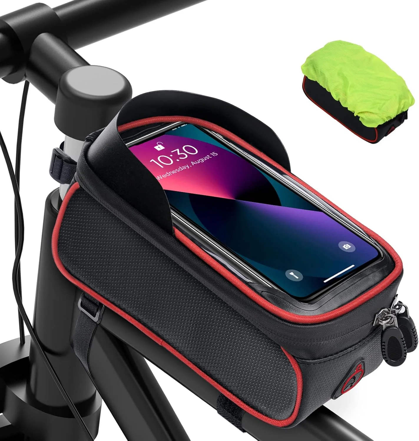 کیف ضدآب بدنه دوچرخه کوهستان، نگهدارنده تلفن همراه، نگهدارنده بازتابنده تلفن همراه با پوشش ضد باران با ظرفیت بزرگ، صفحه لمسی برای 6.8 اینچ کیف ضدآب بدنه دوچرخه کوهستان، نگهدارنده تلفن همراه، نگهدارنده بازتابنده تلفن همراه با پوشش ضد باران با ظرفیت بزرگ، صفحه لمسی برای 6.8 اینچ