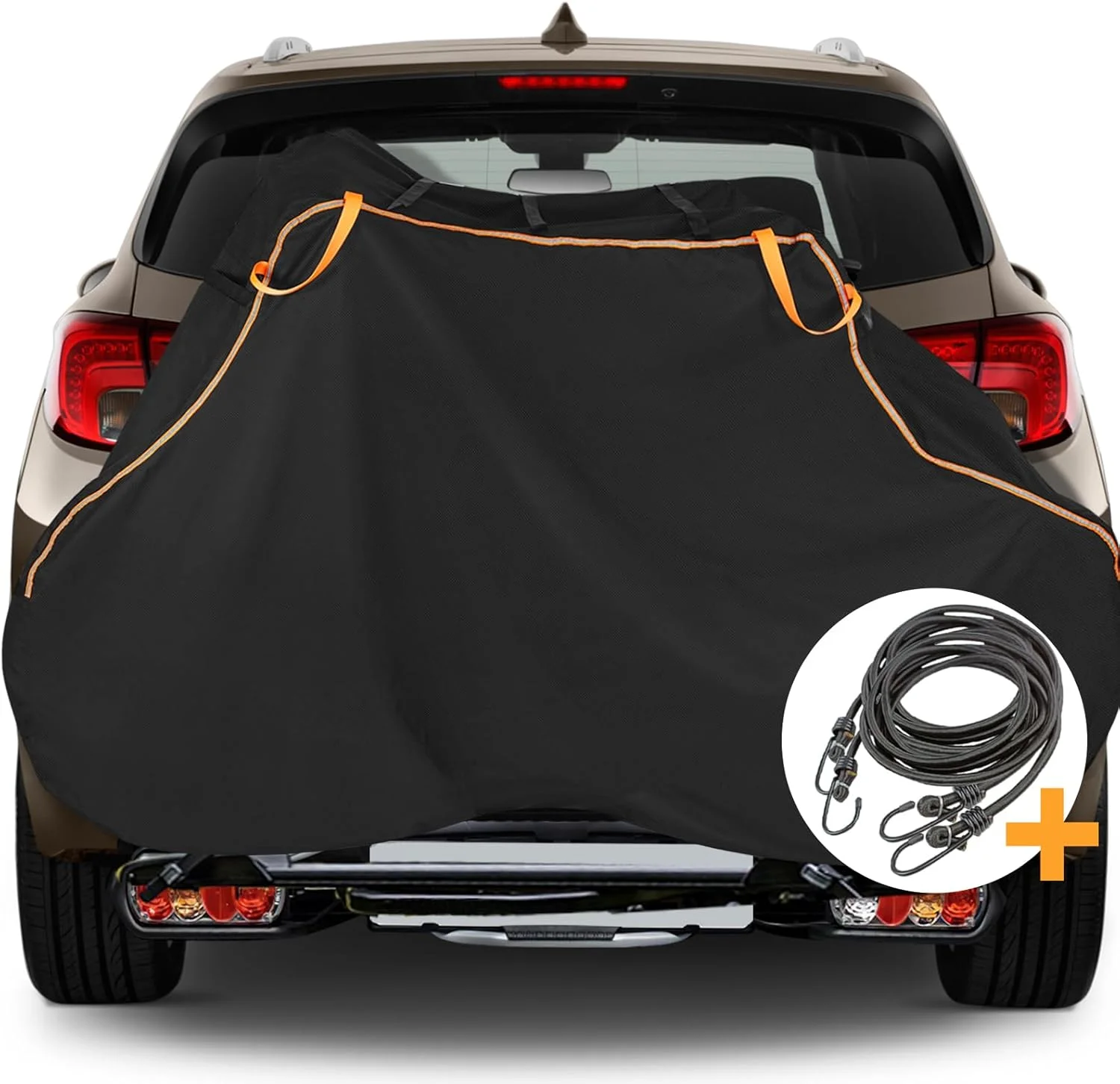 روکش ضدآب دوچرخه 600D برای حمل و نقل 2 دوچرخه - روکش دوچرخه سنگین برای مسافرت و نگهداری در فضای باز با 2 طناب الاستیک، روکش ضد باد دوچرخه روی باربند عقب برای 1-2 دوچرخه