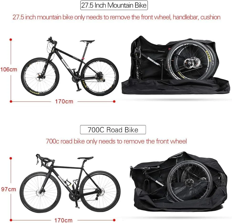 کیف حمل دوچرخه، کیف نگهداری دوچرخه تاشو ضد آب برای دوچرخه های 26-29 اینچی، کیف حمل و نقل دوچرخه سواری