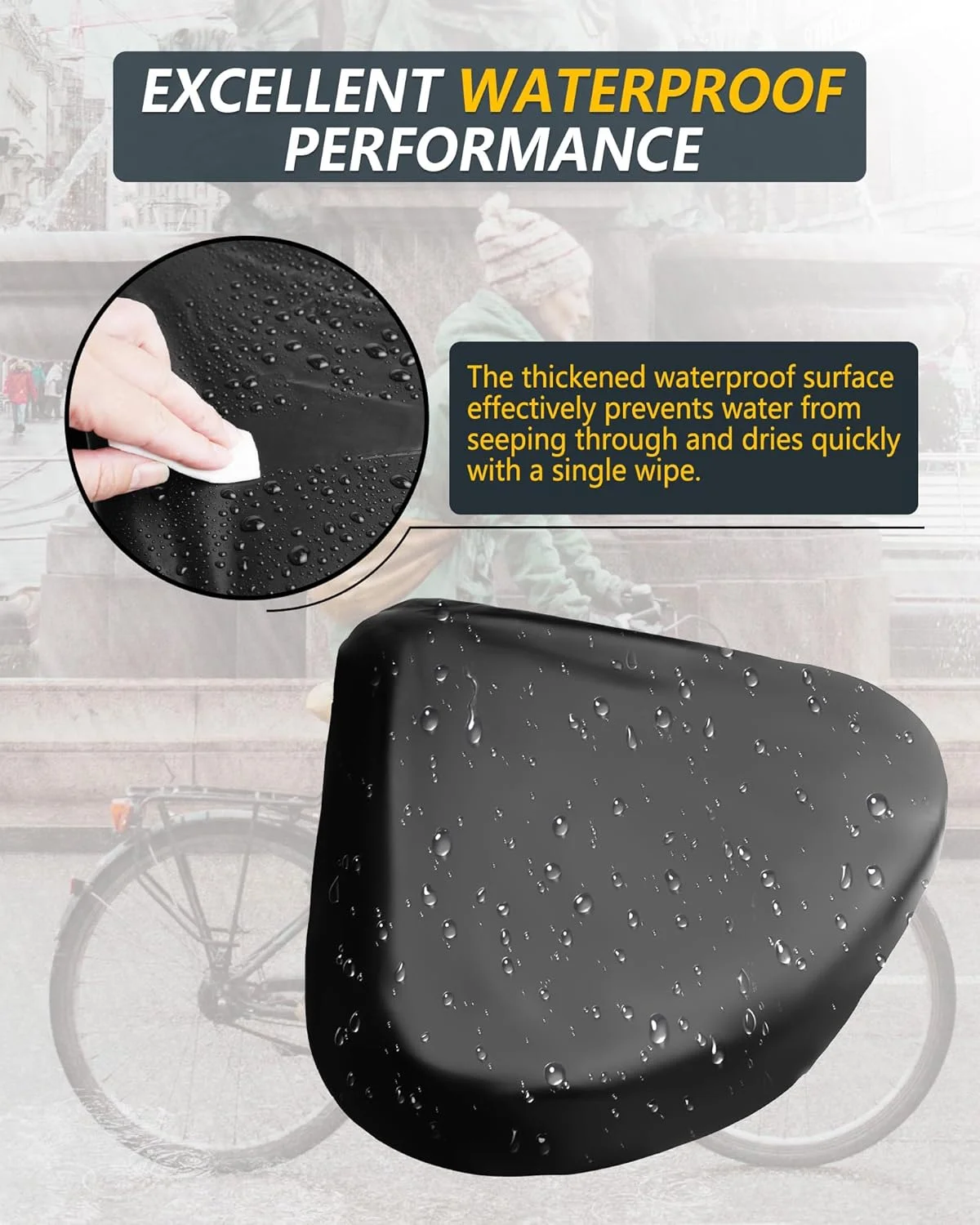 روکش زین دوچرخه خیلی بزرگ، بسته 2 عددی، مشکی روکش زین دوچرخه خیلی بزرگ، بسته 2 عددی، مشکی