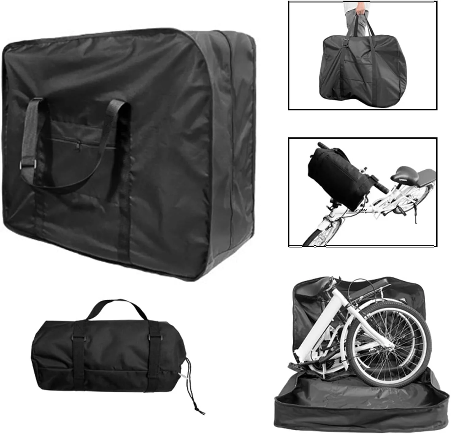 کیف حمل دوچرخه کاولت، کیف مسافرتی دوچرخه، ضد آب، قابل حمل، مناسب برای دوچرخه تاشو، پارچه آکسفورد، کیف دوچرخه، پوشش محافظ برای دوچرخه های تاشو 21-26 اینچ