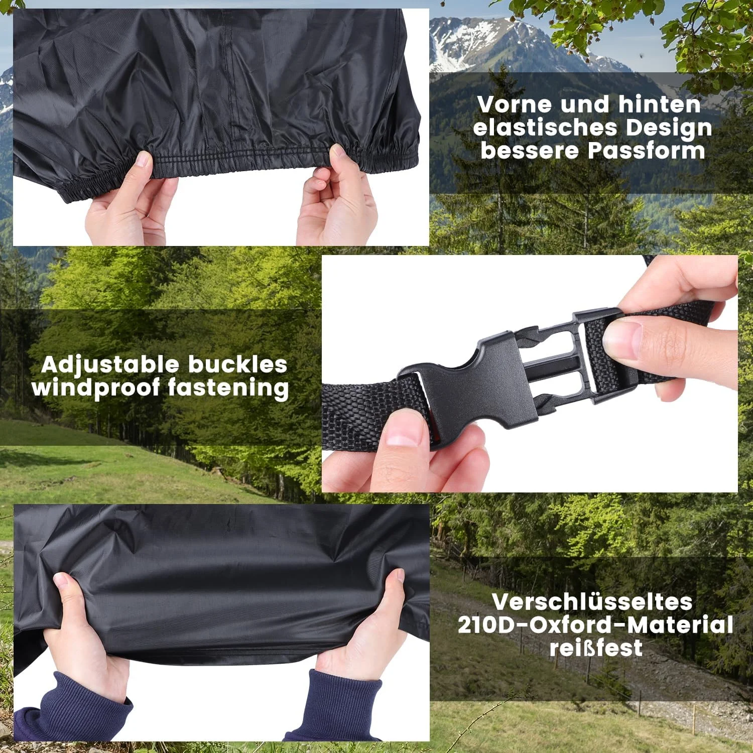 روکش ضد آب دوچرخه HOVIN، پارچه آکسفورد 210D با کیفیت بالا، مناسب فضای باز به همراه کیف حمل، ابعاد 200x110x70 سانتی متر