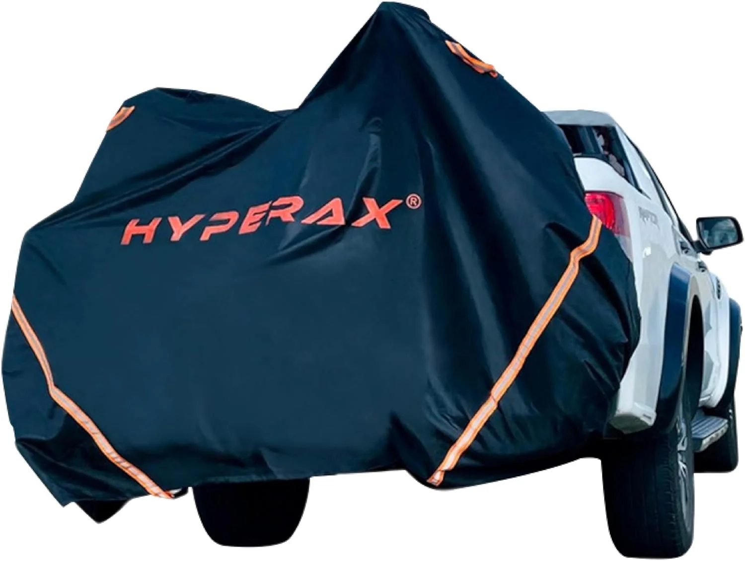 روکش دوچرخه سنگین هایپرآکس 600D آکسفورد - ضد آب، دارای سوراخ های قفل، دسته ها و بندهای بازتابنده، به همراه کیف حمل. مناسب برای دوچرخه تا ابعاد 240×145×105 سانتی متر