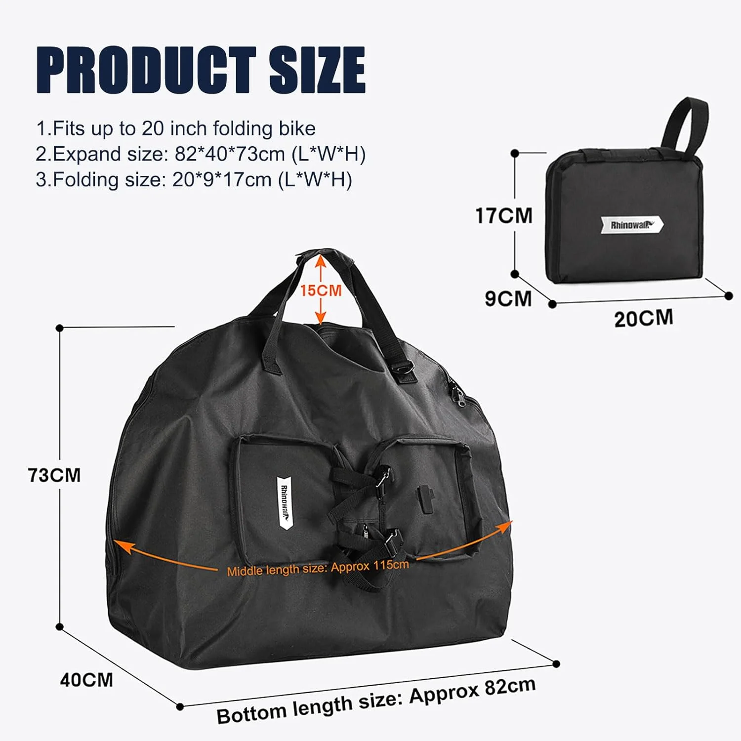 کیف حمل دوچرخه تاشو HUNTVP برای دوچرخه تاشو 20 اینچی، کیف مسافرتی ضد آب برای نگهداری دوچرخه در فضای باز، کیف محافظ تاشو برای حمل دوچرخه در هواپیما، مترو و ماشین