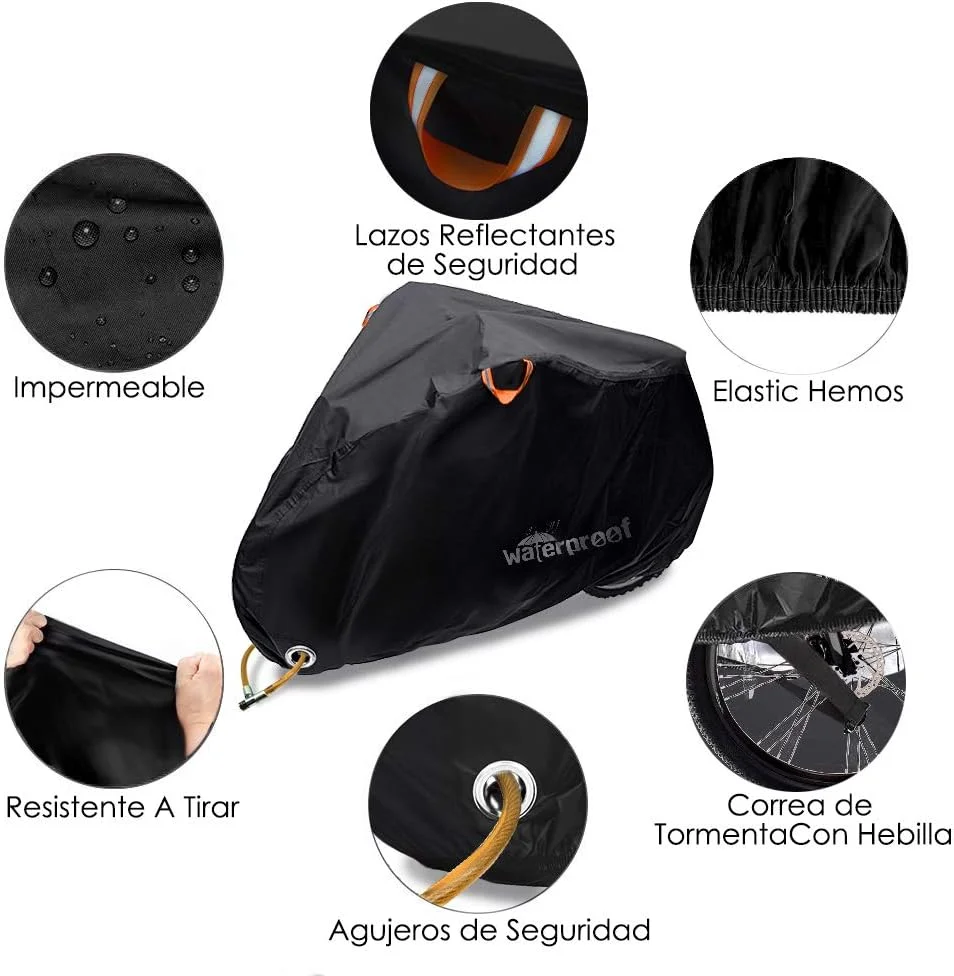 روکش دوچرخه HomeChi، ضد آب و ضد گرد و غبار، روکش دوچرخه با دوام از جنس پارچه آکسفورد 210T Housse Velo با محافظ سوراخ قفل در برابر آفتاب، اشعه ماوراء بنفش، باران و برف برای دوچرخه کوهستانی، جاده ای، برقی و هیبریدی در فضای باز روکش دوچرخه HomeChi، ضد آب و ضد گرد و غبار، روکش دوچرخه با دوام از جنس پارچه آکسفورد 210T Housse Velo با محافظ سوراخ قفل در برابر آفتاب، اشعه ماوراء بنفش، باران و برف برای دوچرخه کوهستانی، جاده ای، برقی و هیبریدی در فضای باز