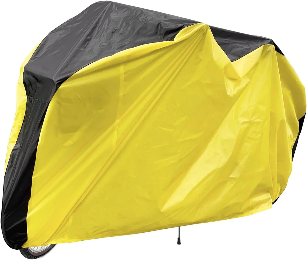 روکش دوچرخه هارفرینگتون ضد آب مناسب فضای باز، پلی استر 75 اینچی ضد گرد و غبار، باران، باد و برف، دارای سوراخ قفل و سگک ضد باد به همراه کیف نگهداری برای دوچرخه کوهستانی و جاده ای، مشکی زرد