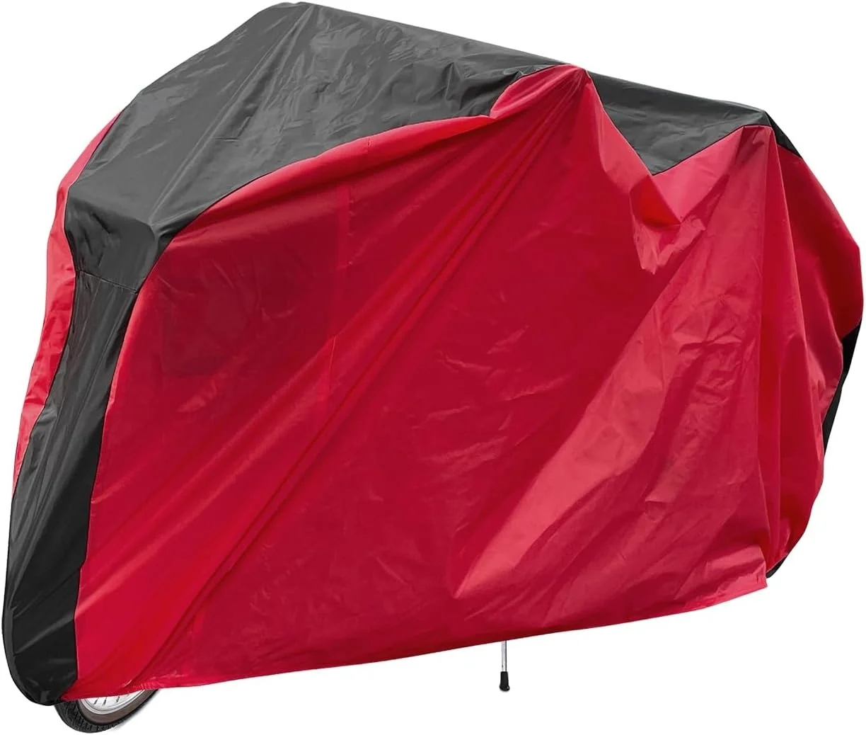 روکش دوچرخه هارفرینگتون ضد آب مناسب فضای باز، پلی استر 71 اینچی ضد گرد و غبار، ضد باران، ضد باد، ضد برف، دارای سوراخ قفل و سگک ضد باد به همراه کیف نگهداری برای دوچرخه های کوهستانی و جاده ای، مشکی قرمز