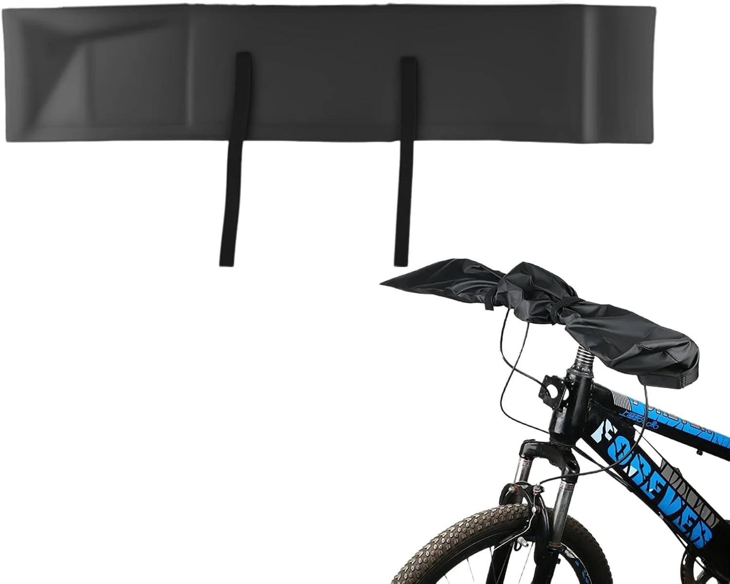 روکش فرمان محافظ حمل و نقل دوچرخه برقی، ضد آب، جنس نایلون PU، ست محافظ حمل دوچرخه برقی، سایز جهانی 32.08 x 6.69 اینچ، محافظت در برابر رطوبت، گرد و غبار و آلودگی، مناسب برای لوازم جانبی کمپینگ دوچرخه