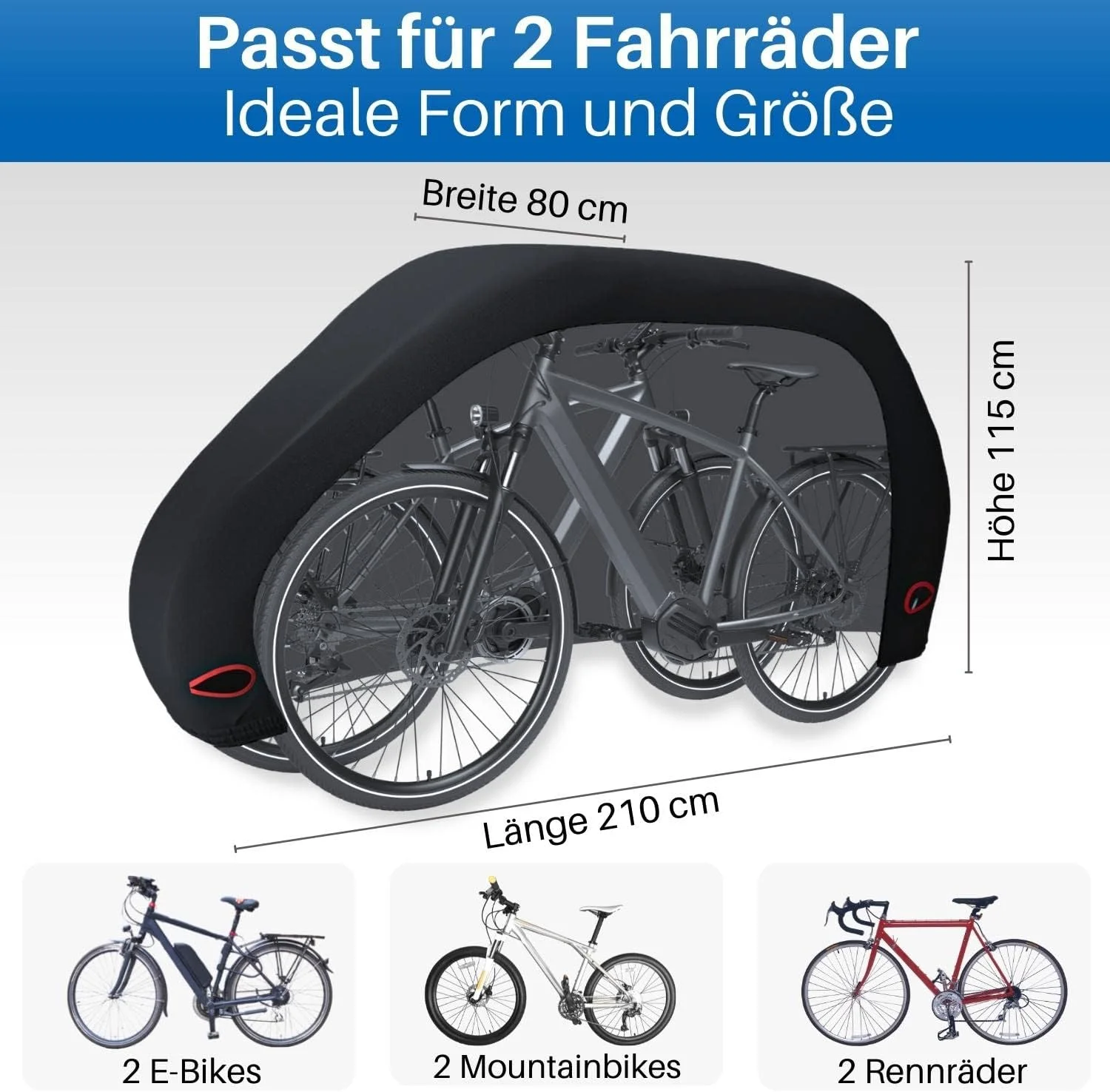 روکش ضدآب دوچرخه HiLo sports برای 2 دوچرخه - روکش دوچرخه ثابت [نسخه سنگین] - برزنت مقاوم در برابر پارگی برای دوچرخه های برقی و معمولی - گاراژ دوچرخه XL