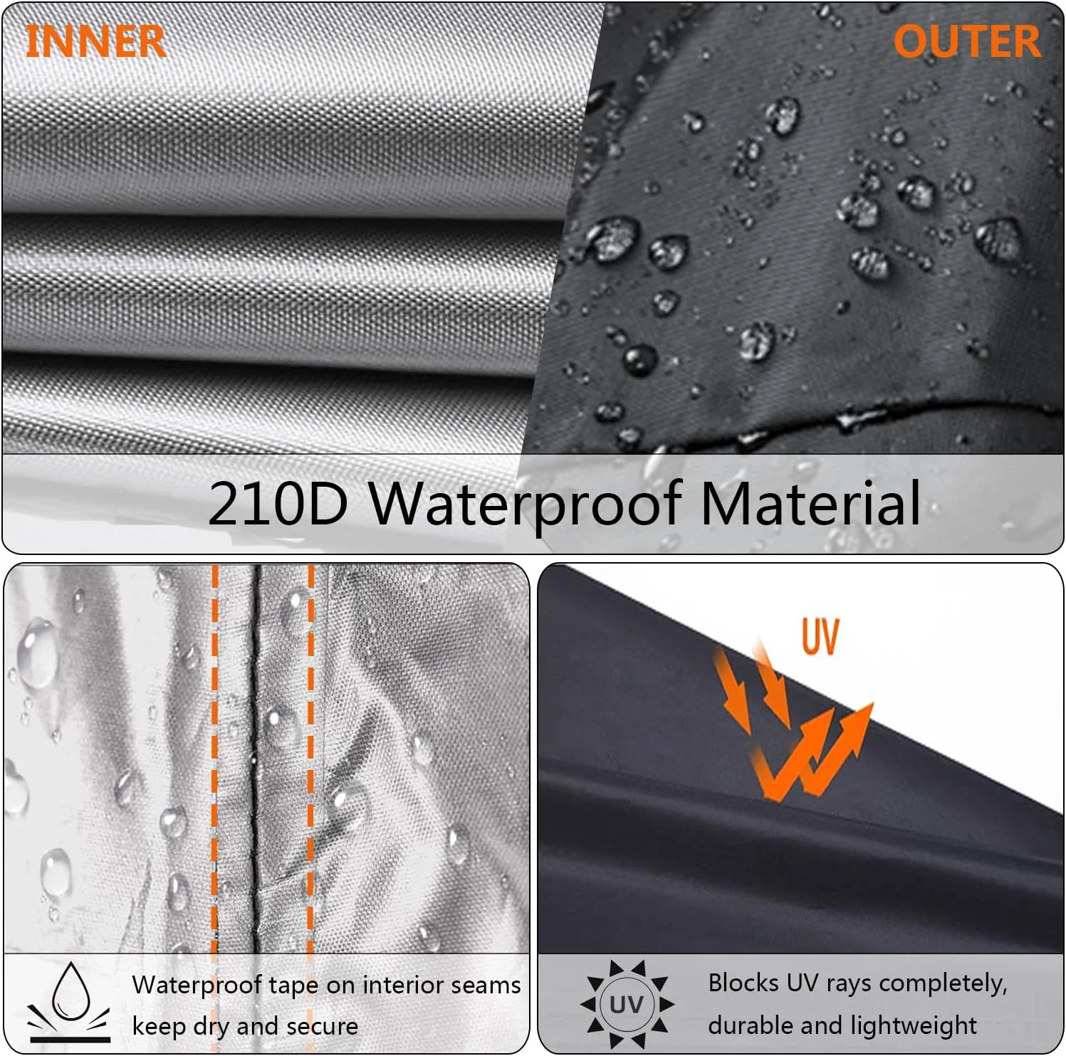 روکش دوچرخه، روکش ضدآب دوچرخه، محافظت در برابر گرد و غبار و اشعه ماوراء بنفش 210T با سوراخ های قفل و کیف نگهداری مناسب برای اکثر دوچرخه ها تا 29 اینچ