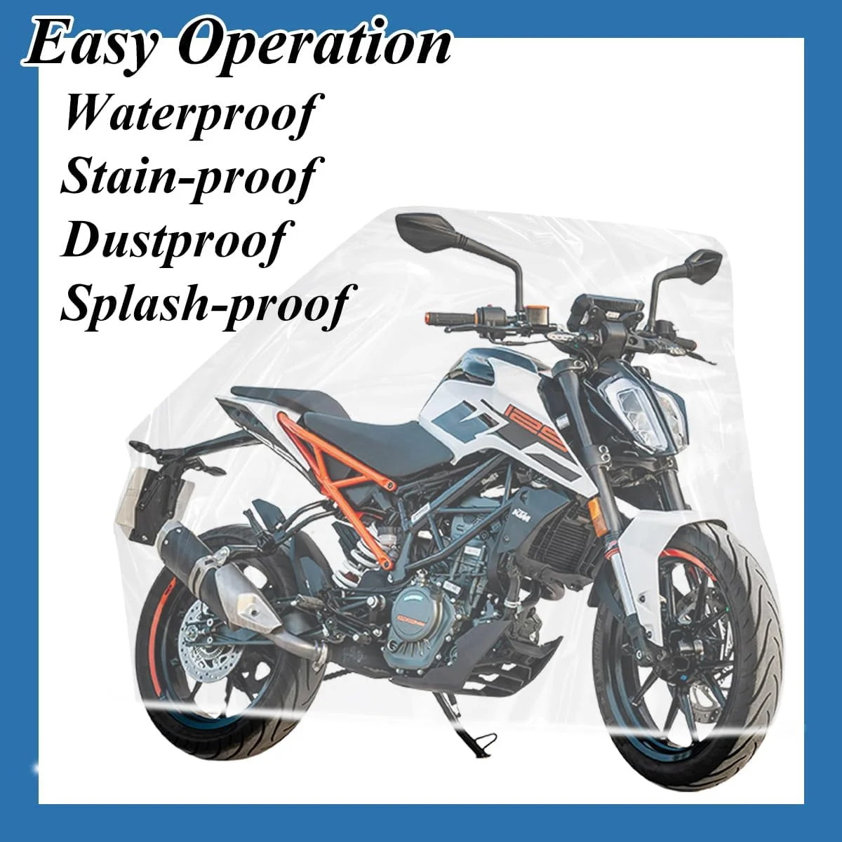 روکش دوچرخه ضد آب مناسب فضای باز و داخل خانه، روکش دوچرخه یکبار مصرف شفاف، مناسب برای دوچرخه، دوچرخه کوهستانی، اسکوتر برقی، موتور سیکلت (سایز بزرگ) - 4 عدد