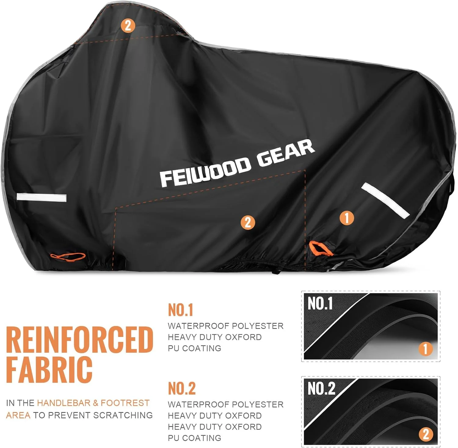 روکش دوچرخه برای حمل و نقل روی باربند، تقویت پارچه اضافی در قسمت فرمان و پدال