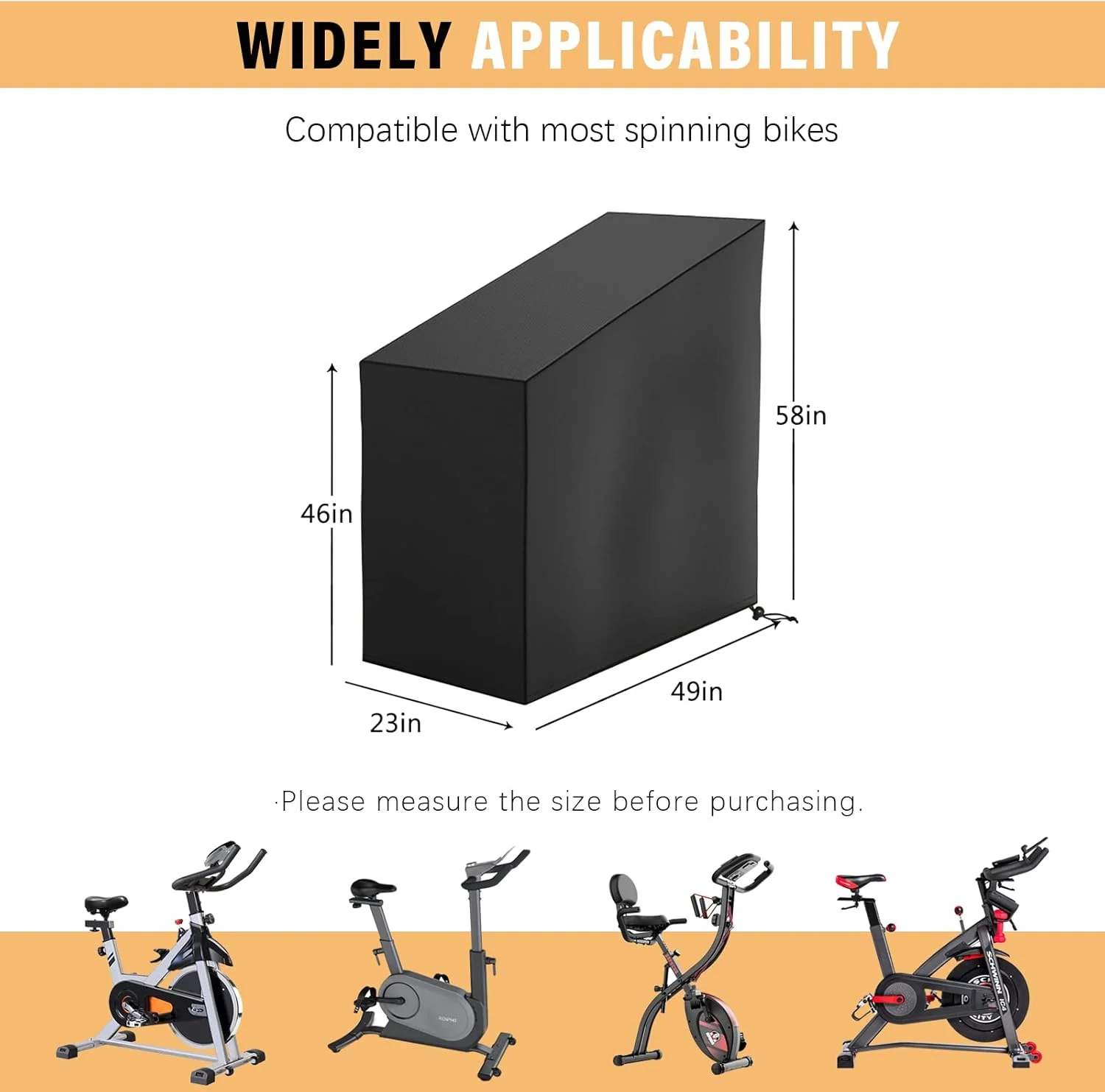 روکش دوچرخه ثابت Tonhui، روکش محافظ ضد گرد و غبار و ضد آب ایده آل برای استفاده در داخل یا خارج از منزل