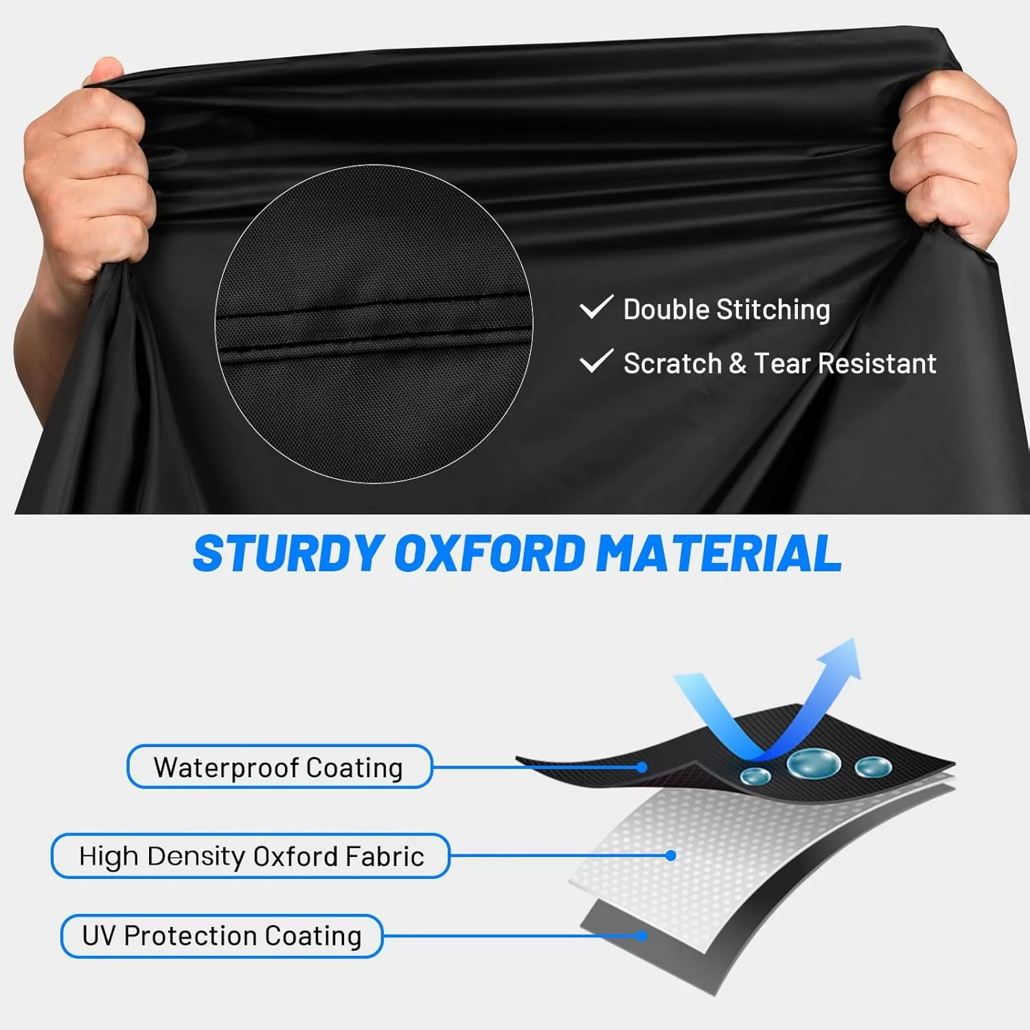 روکش ضدآب دوچرخه Favoto مناسب فضای باز - روکش دوچرخه برای ۱ یا ۲ دوچرخه مناسب نگهداری در فضای باز، ضد باران، گرد و غبار و آفتاب، دارای سوراخ قفل و سگک ضد باد برای دوچرخه های کوهستانی، جاده ای و برقی