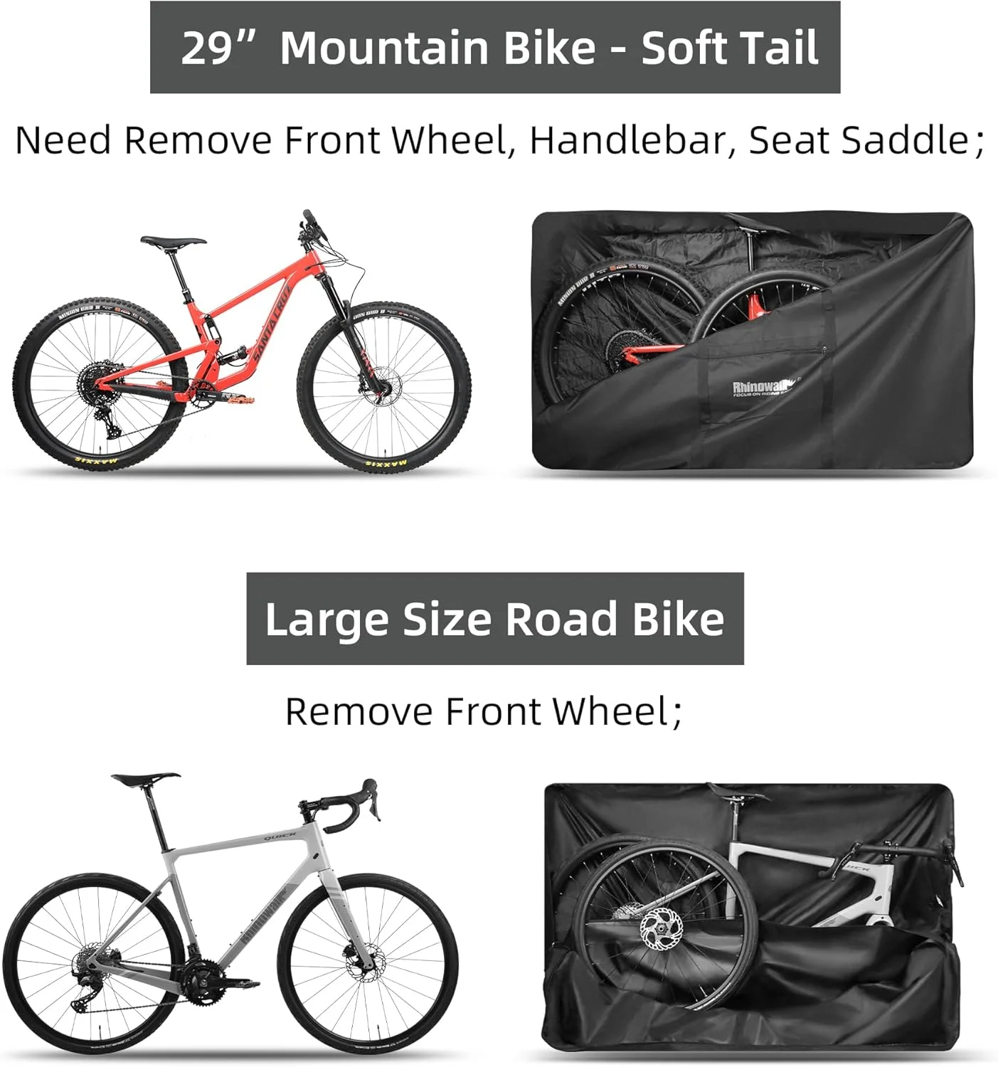 کیف حمل دوچرخه ضد آب ENJOHOS مناسب برای دوچرخه کوهستان 29 اینچ، دوچرخه جاده ای سایز 61، دوچرخه تاشو، کیف مسافرتی، کیف حمل، کیف نگهداری، کیف تاشو دوچرخه برای حمل و نقل با هواپیما و ماشین