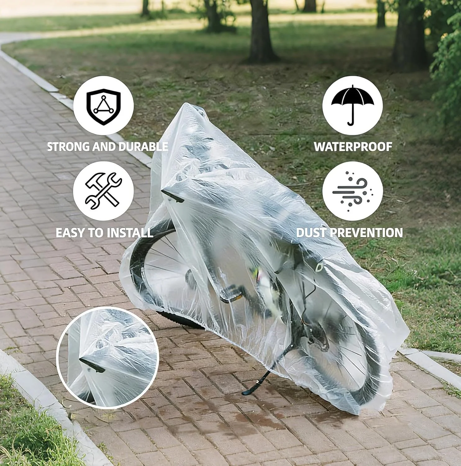 ۵ عدد روکش پلاستیکی یکبار مصرف دوچرخه، مناسب برای روزهای بارانی ناگهانی، مناسب برای اکثر دوچرخه ها