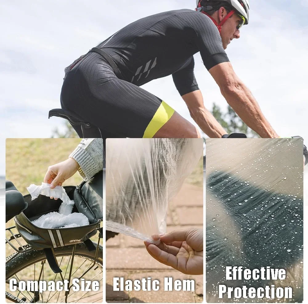 روکش دوچرخه یکبار مصرف شفاف، محافظت ضد آب در برابر گرد و غبار، روکش باران برای فضای باز، کیسه نگهداری گاراژ برای دوچرخه های کوهستانی، اسکوترهای برقی، موتورسیکلت ها، 95 اینچ، 10 عدد