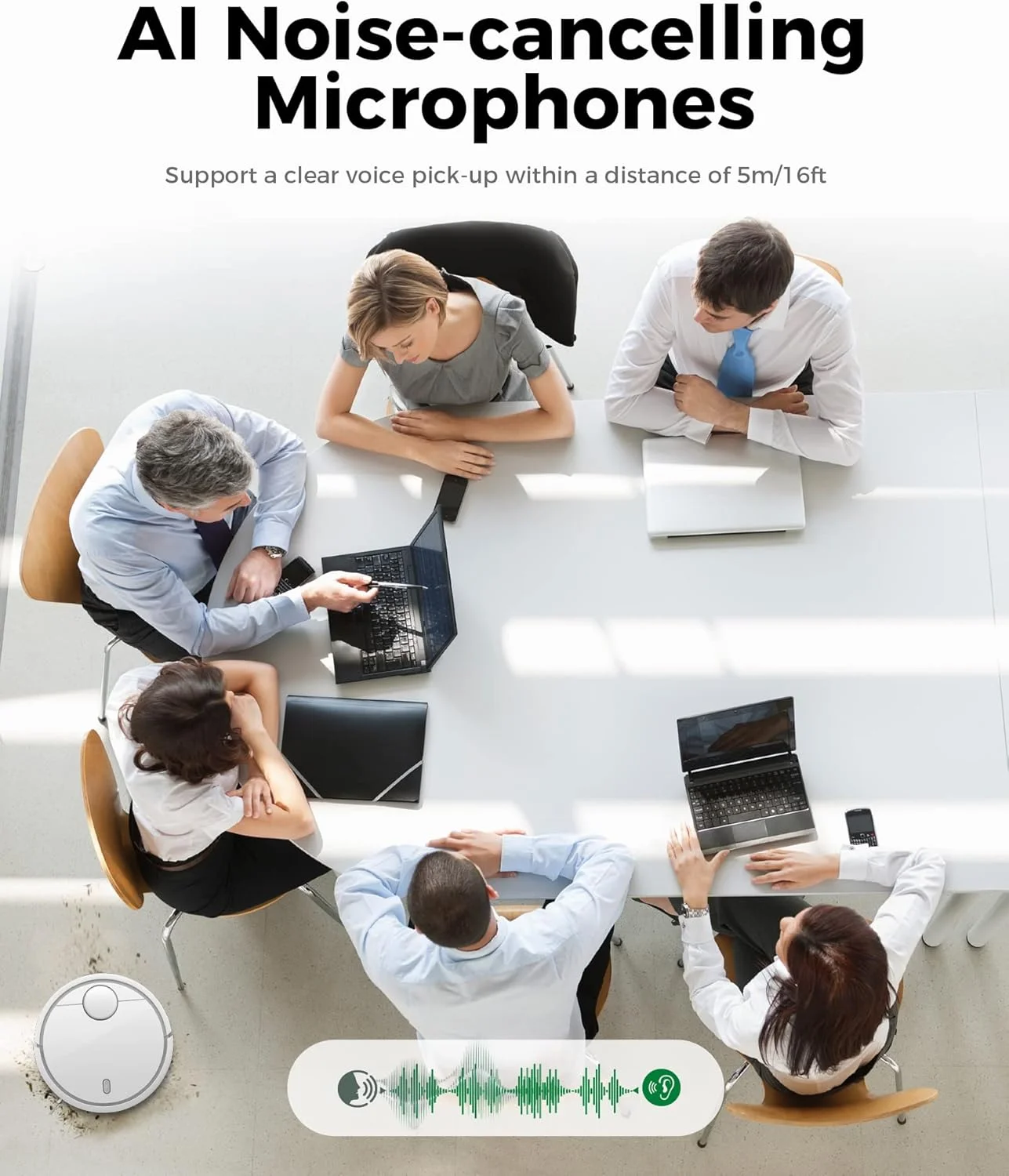 وب‌کم کنفرانس 4K وایرستورم با ردیابی هوش مصنوعی، کادربندی خودکار، زاویه دید عریض 120 درجه، 90 فریم در ثانیه، زوم دیجیتال 8X، ePTZ، میکروفون دوگانه، وب‌کم اتاق کنفرانس برای تماس ویدیویی، آموزش از راه دور، پخش زنده HD