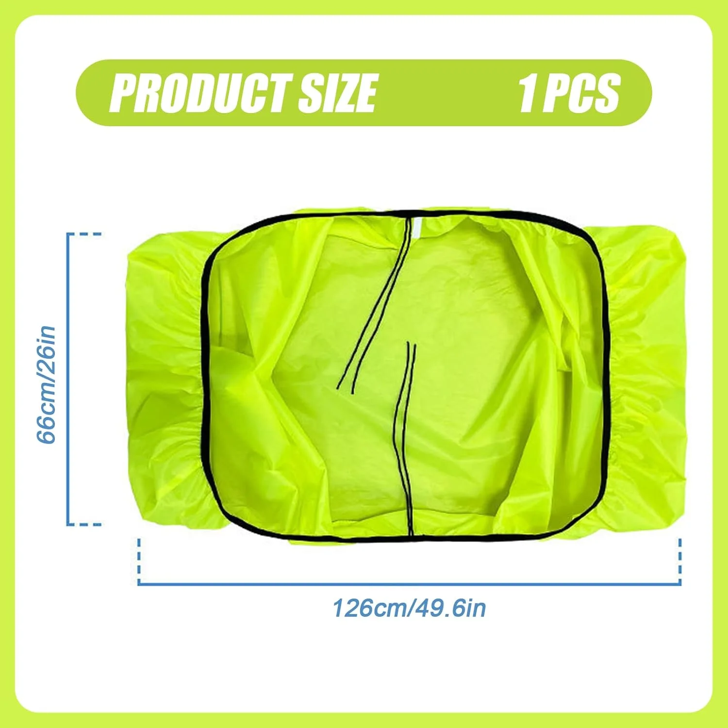 روکش بارانی کیف دوچرخه 126 در 66 سانتی متر، روکش ضد آب کیف دوچرخه، روکش بارانی برای سبد دوچرخه و باربند، روکش بارانی سبک و تاشو دوچرخه برای اکثر دوچرخه ها