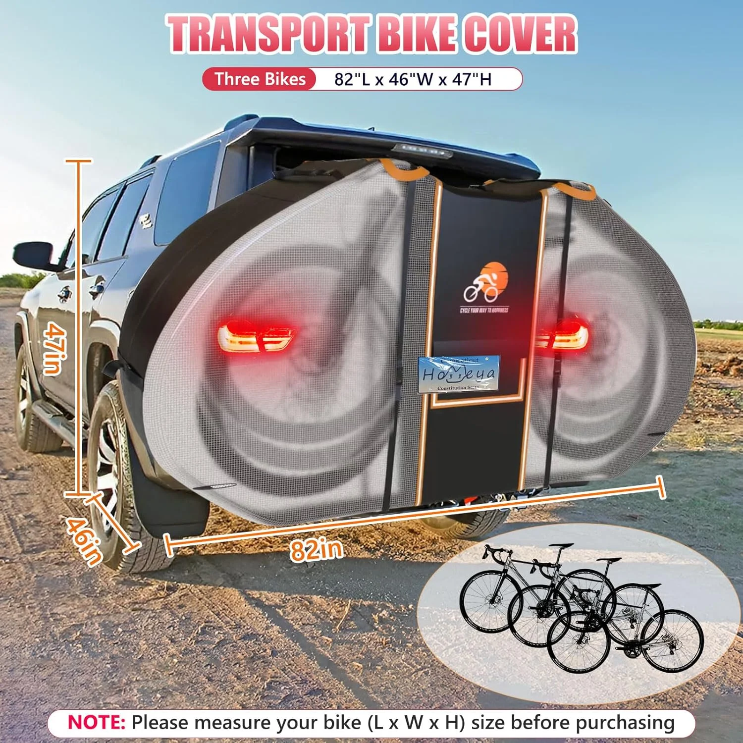 روکش دوچرخه برای حمل و نقل 3 دوچرخه روی باربند عقب، روکش ضدآب دوچرخه برای نگهداری در فضای باز، جنس مقاوم 600D PU با چراغ های عقب قابل مشاهده، پنجره پلاک، نوارهای بازتابنده، دستگیره ها، بندها و زیپ روکش دوچرخه برای حمل و نقل 3 دوچرخه روی باربند عقب، روکش ضدآب دوچرخه برای نگهداری در فضای باز، جنس مقاوم 600D PU با چراغ های عقب قابل مشاهده، پنجره پلاک، نوارهای بازتابنده، دستگیره ها، بندها و زیپ