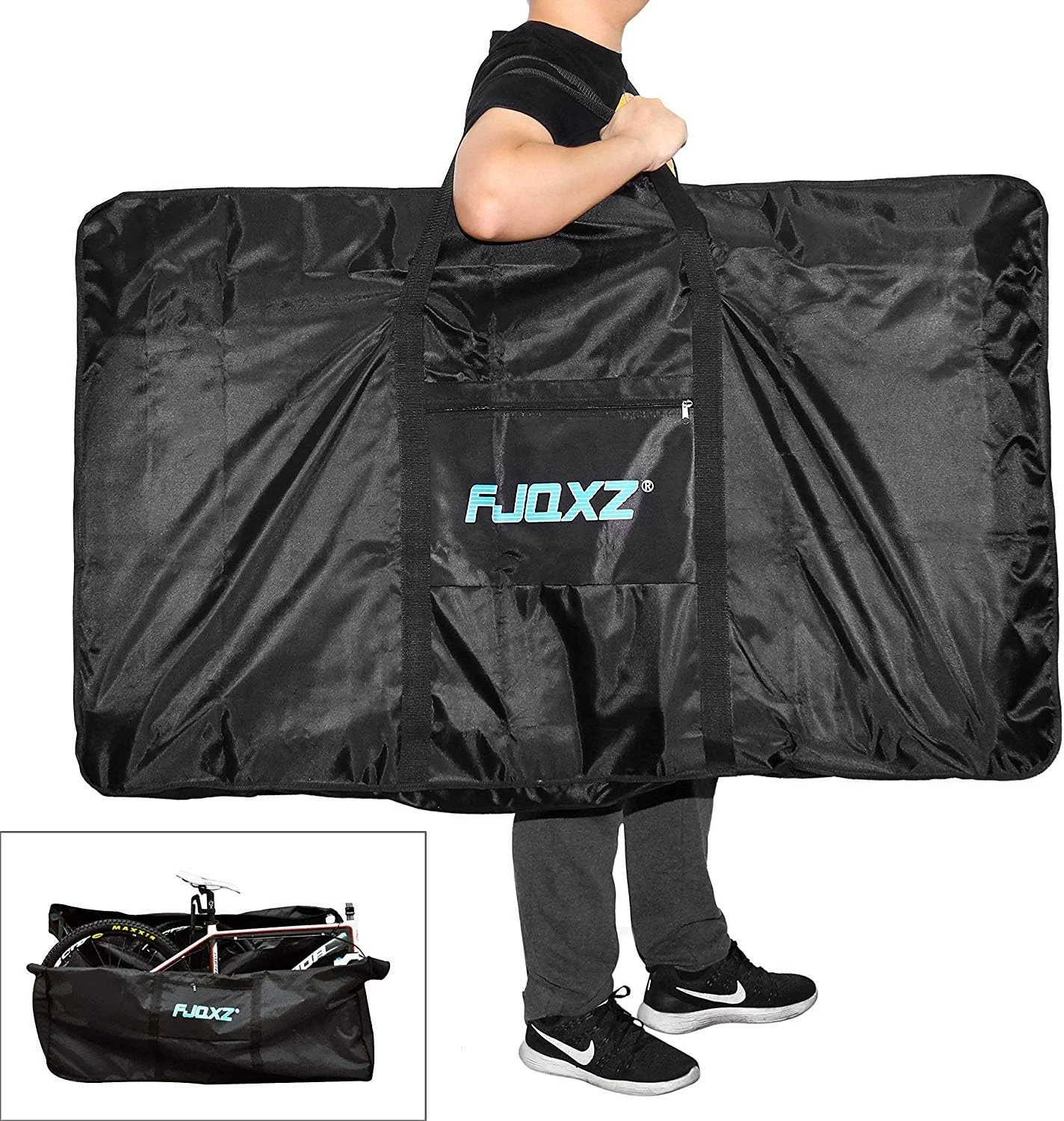 کیف حمل دوچرخه Huntvp مناسب برای دوچرخه‌های تاشو 26 تا 29 اینچ به همراه کیف حمل