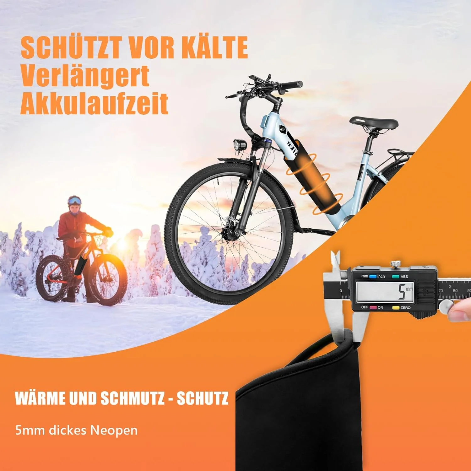 کیف محافظ باتری دوچرخه برقی - روکش محافظ باتری دوچرخه برقی ورزشی برای دور فریم 30-38 سانتی متر، محافظت در برابر سرما و کثیفی، لوازم جانبی محافظ باتری دوچرخه برقی