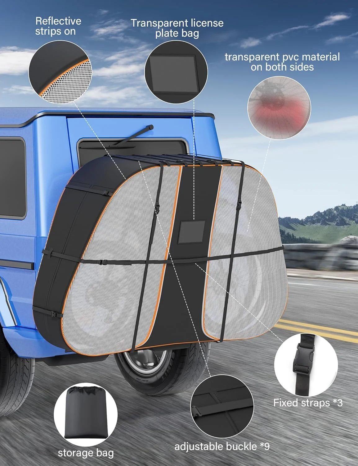 روکش حمل دوچرخه - روکش دوچرخه مقاوم و ضدآب 900D برای فضای باز، مناسب برای 2 دوچرخه روی باربند خودرو، مسافرت و نگهداری، دارای دو بند الاستیک و پنجره پلاک، مقاوم در برابر باران، آفتاب، گرد و غبار و باد روکش حمل دوچرخه - روکش دوچرخه مقاوم و ضدآب 900D برای فضای باز، مناسب برای 2 دوچرخه روی باربند خودرو، مسافرت و نگهداری، دارای دو بند الاستیک و پنجره پلاک، مقاوم در برابر باران، آفتاب، گرد و غبار و باد