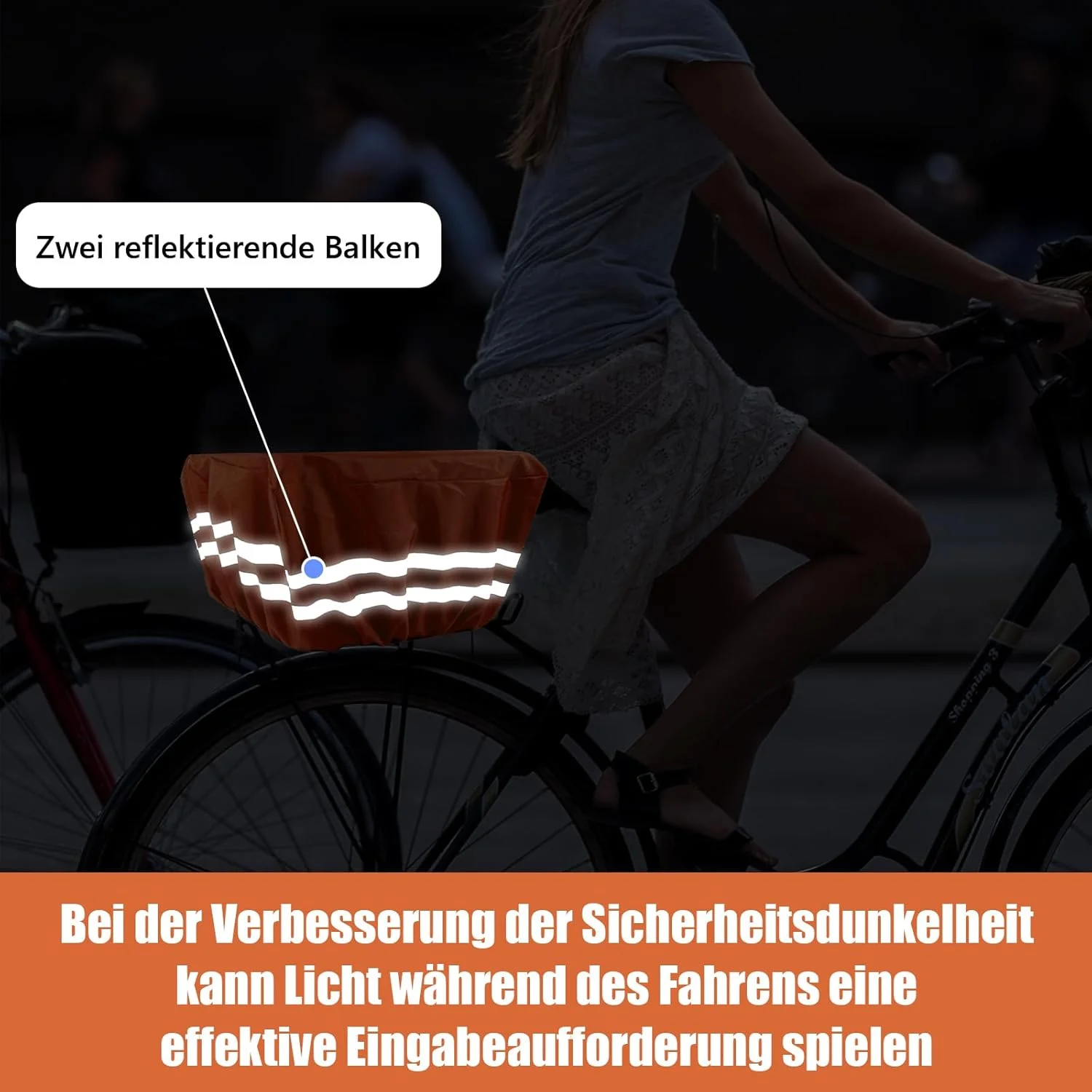 روکش سبد دوچرخه، روکش باران، سبد دوچرخه برای تمام سبدهای عقب دوچرخه، سبد ضد آب دوچرخه، روکش باران، روکش با بازتابنده (نارنجی)