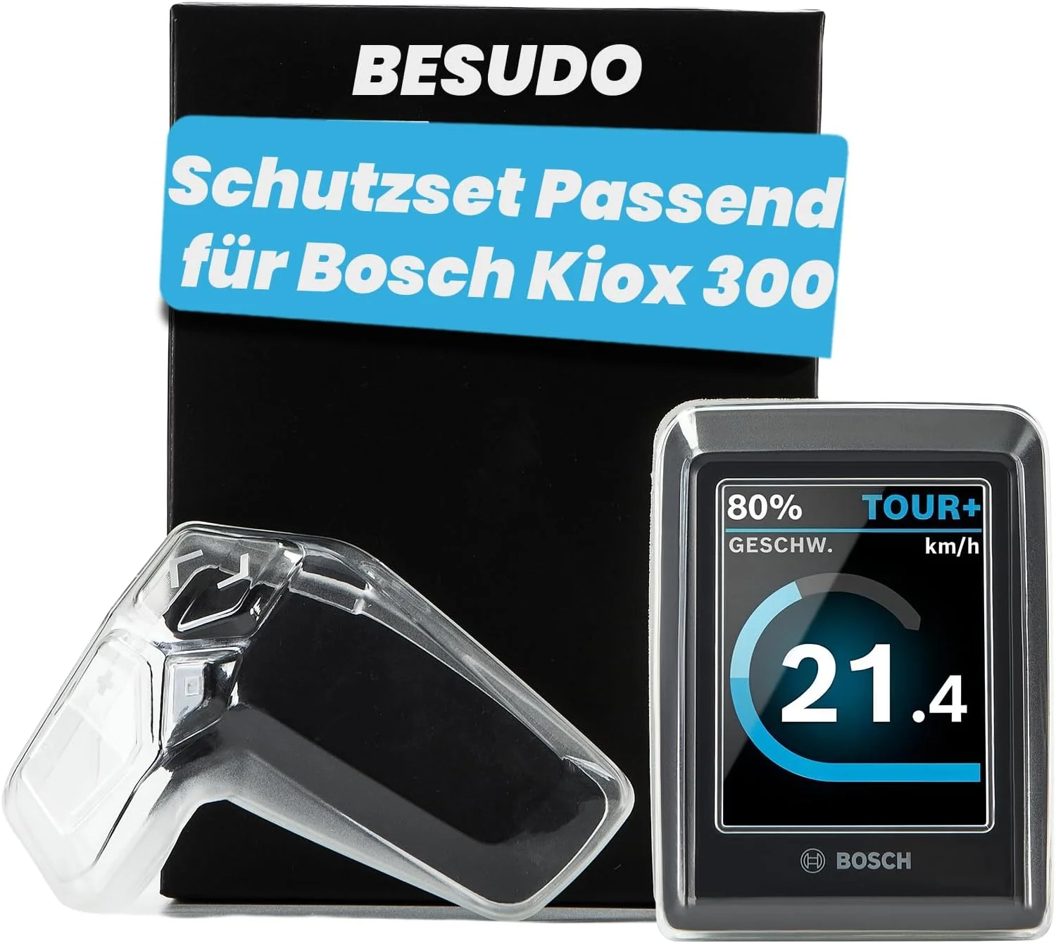مجموعه محافظ صفحه نمایش و کنترل از راه دور ال ای دی Besudo سازگار با Bosch Kiox 300 (BHU3600 & BRC3600) - محافظت در برابر خط و خش و ضربه - لوازم جانبی دوچرخه برقی