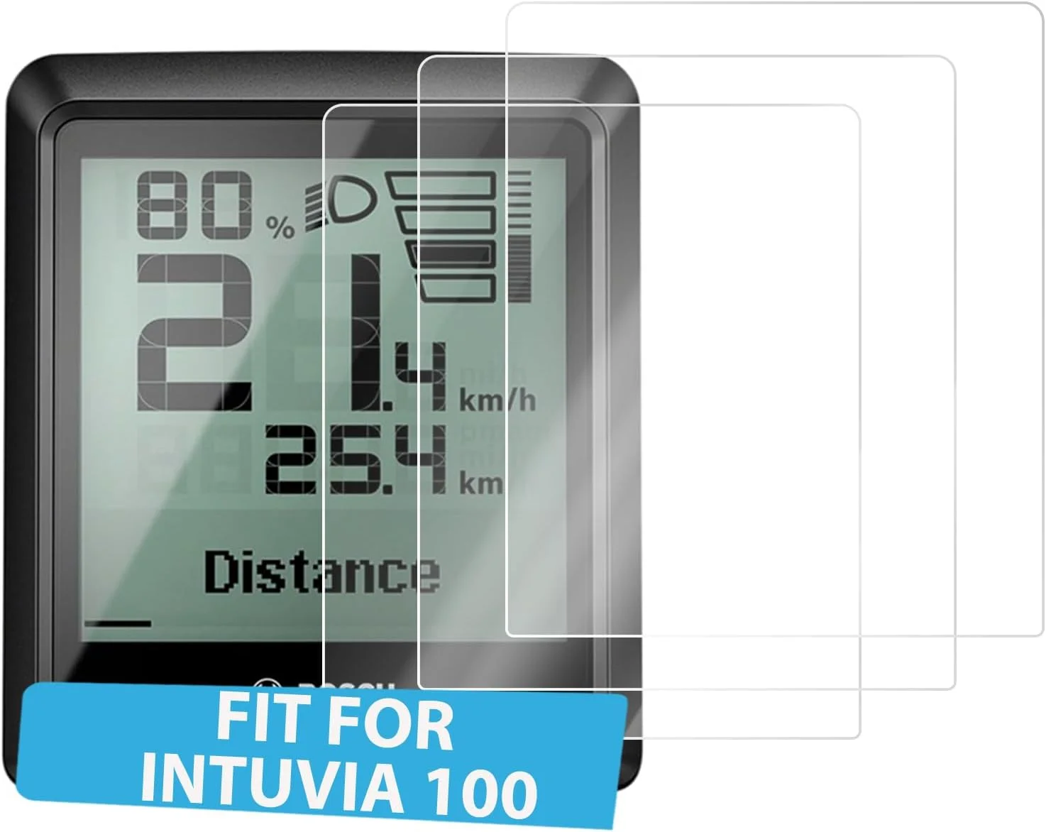 بسته 3 عددی محافظ صفحه نمایش Besudo برای Bosch Intuvia 100، محافظ صفحه نمایش شیشه ای حرارت دیده - محافظ صفحه نمایش Intuvia 100، محافظت در برابر آب و خراش، سختی 9H، شفافیت HD