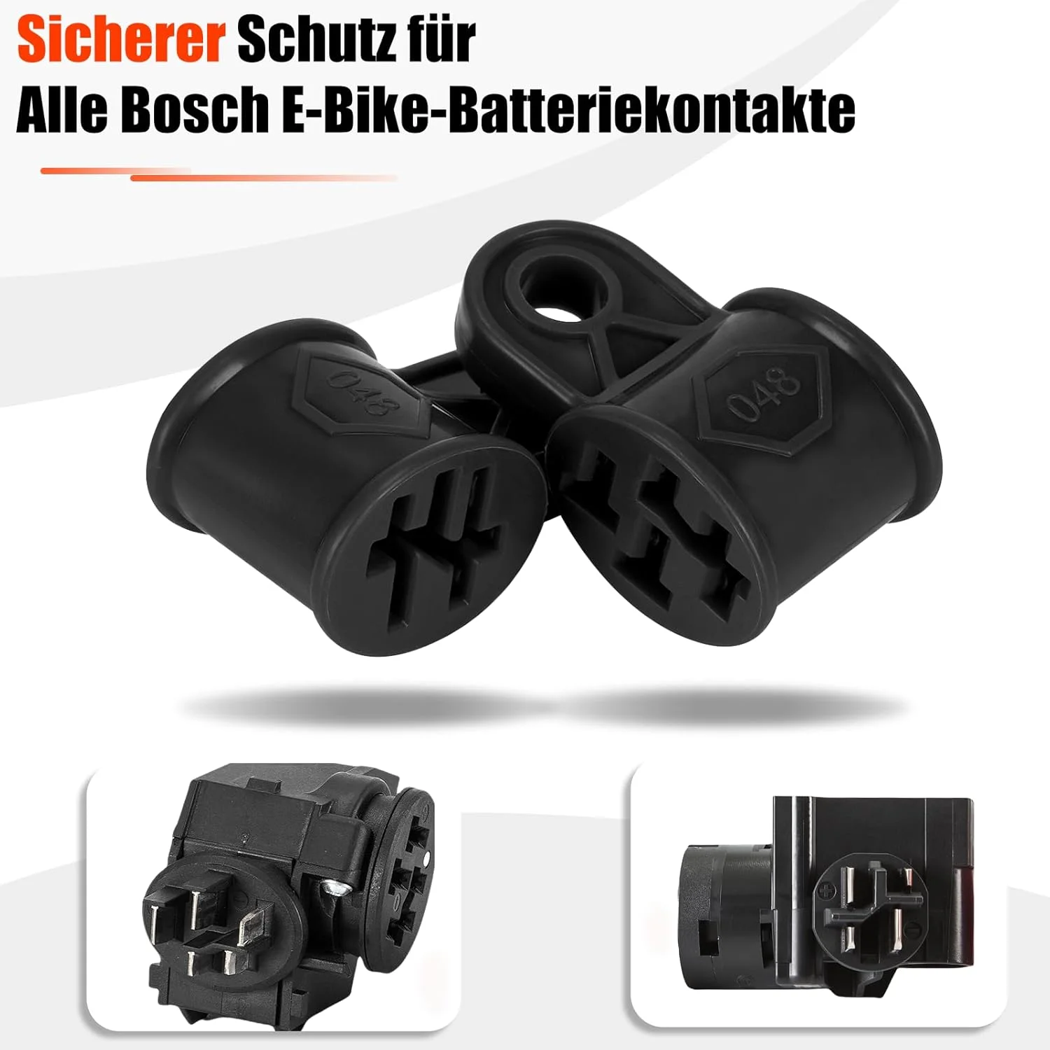 محافظ اتصال دو طرفه باتری های دوچرخه برقی Besudo، مناسب برای تمام باتری های دوچرخه برقی بوش - [مجموعه 2 عددی/مشکی] - لوازم جانبی باتری دوچرخه برقی - محافظ پین اتصال - 048-A2