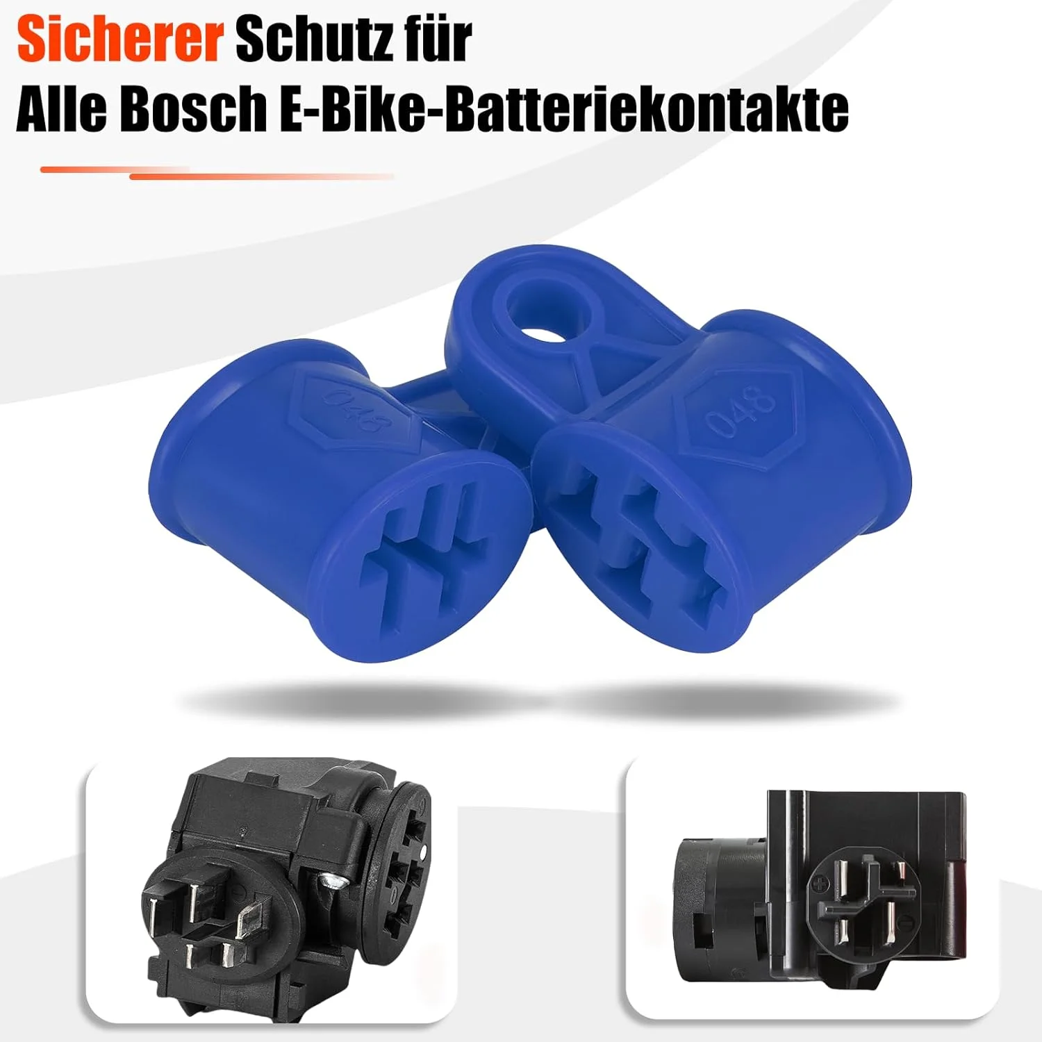 محافظ دو طرفه محل اتصال باتری دوچرخه برقی Besudo، مناسب برای تمام باتری های دوچرخه برقی Bosch - [ست 2 عددی/آبی] - لوازم جانبی باتری دوچرخه برقی - محافظ پین اتصال - 048-C2