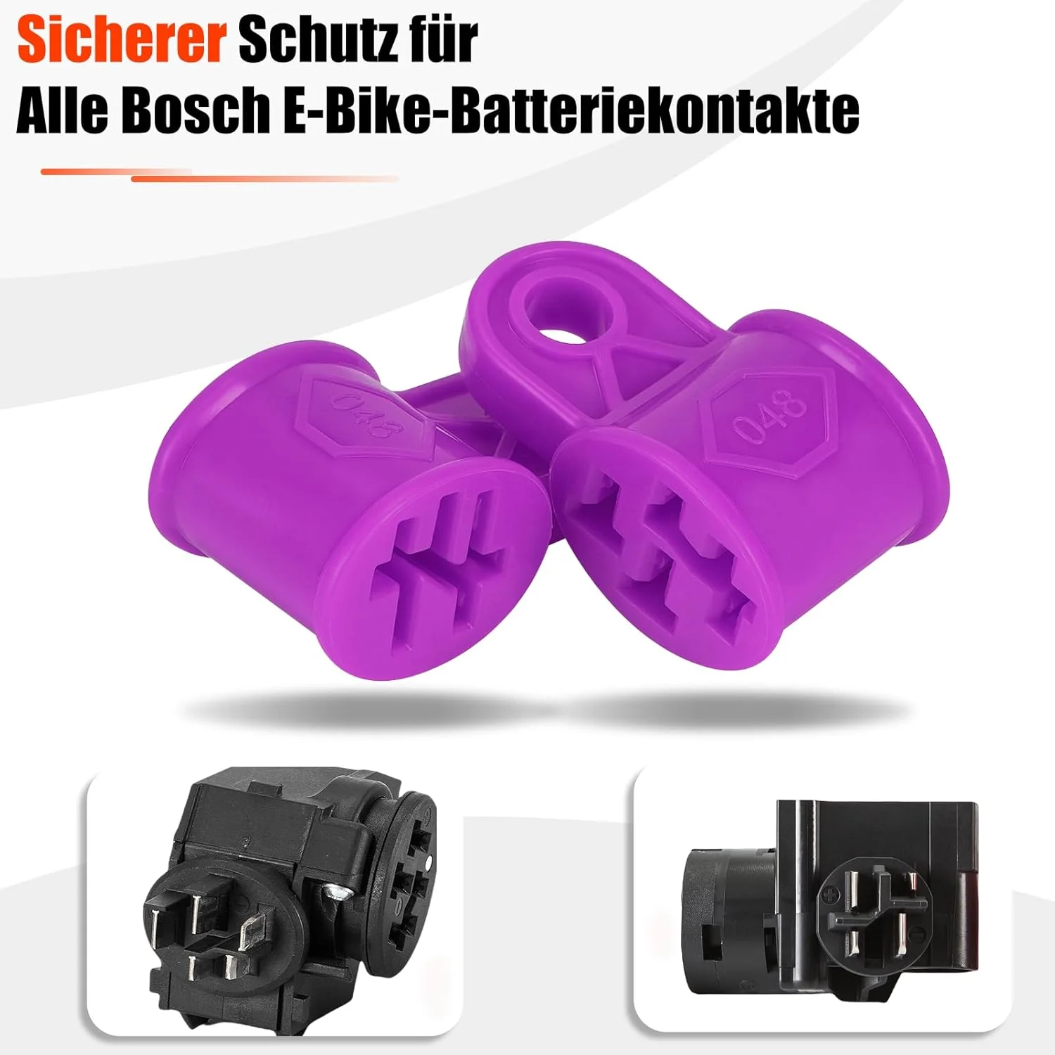محافظ دو طرفه اتصالات باتری دوچرخه برقی Besudo مناسب برای تمام باتری های دوچرخه برقی Bosch - [ست 2 عددی/بنفش] - لوازم جانبی باتری دوچرخه برقی - محافظ پین های اتصال - 048-D2