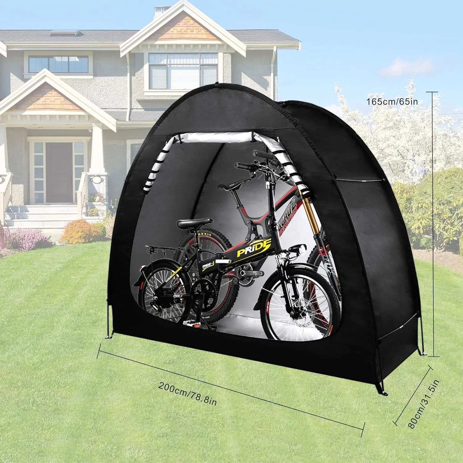 سایبان چادر نگهداری دوچرخه در فضای باز، سایبان قابل حمل برای نگهداری دوچرخه و موتورسیکلت با میله یدکی و نوار باران برای 2 دوچرخه، روکش آکسفورد با روکش نقره ای ضد آب PU4000، پناهگاه تاشو دوچرخه سایبان چادر نگهداری دوچرخه در فضای باز، سایبان قابل حمل برای نگهداری دوچرخه و موتورسیکلت با میله یدکی و نوار باران برای 2 دوچرخه، روکش آکسفورد با روکش نقره ای ضد آب PU4000، پناهگاه تاشو دوچرخه