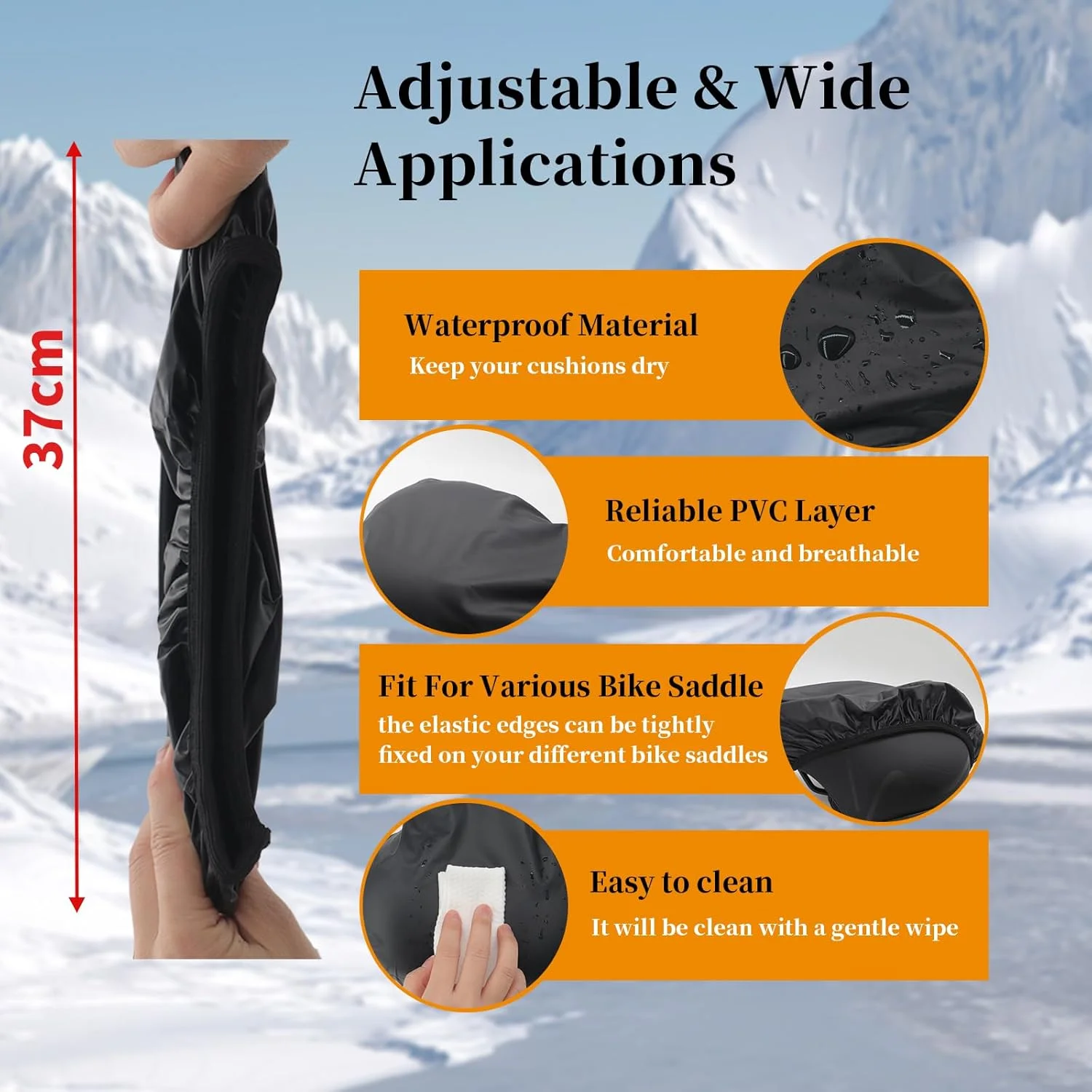 محافظ زین دوچرخه ضد آب، بسته 2 عددی روکش بارانی زین دوچرخه، روکش بارانی صندلی دوچرخه، روکش بارانی دوچرخه، روکش زین دوچرخه